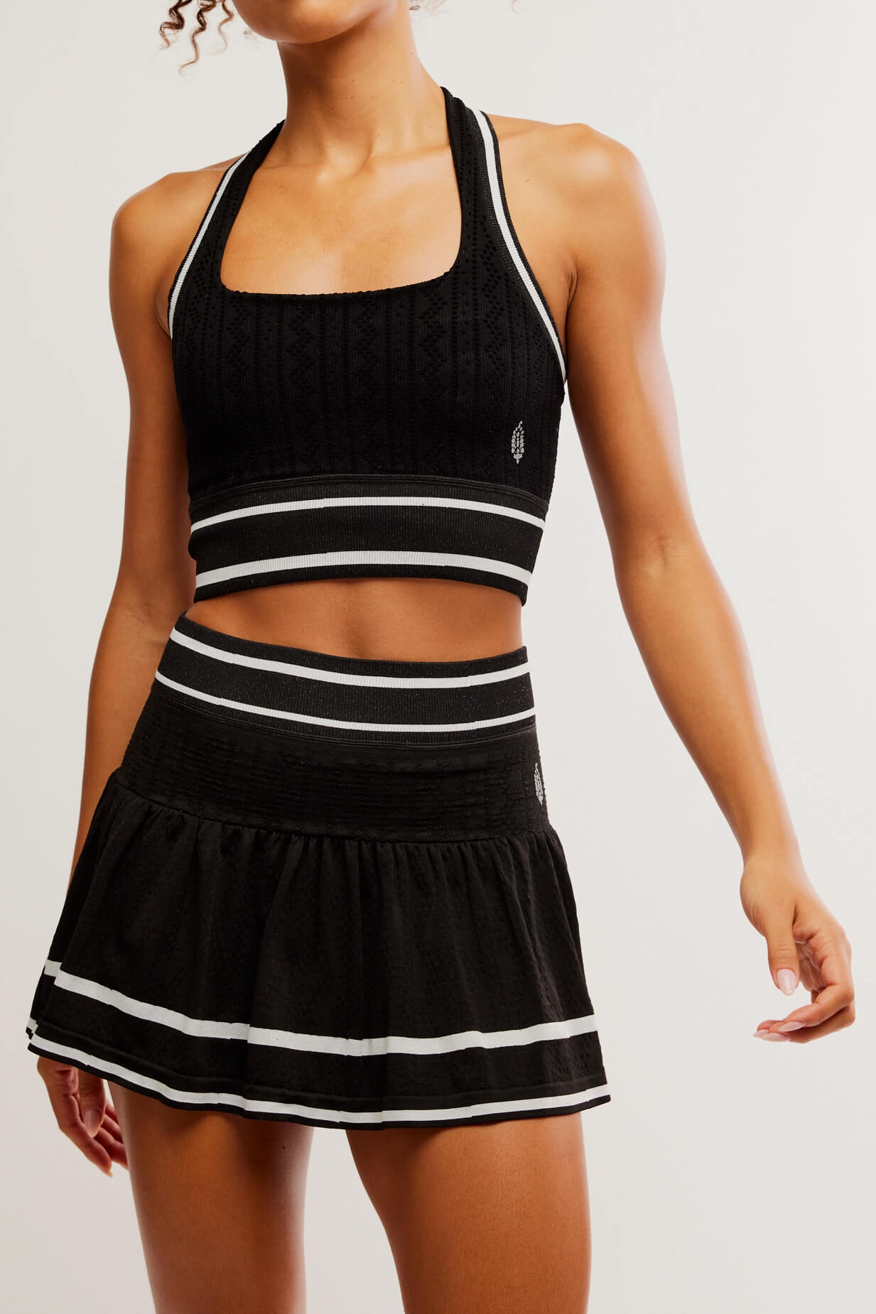 Free People Advantage set in black and white stripe