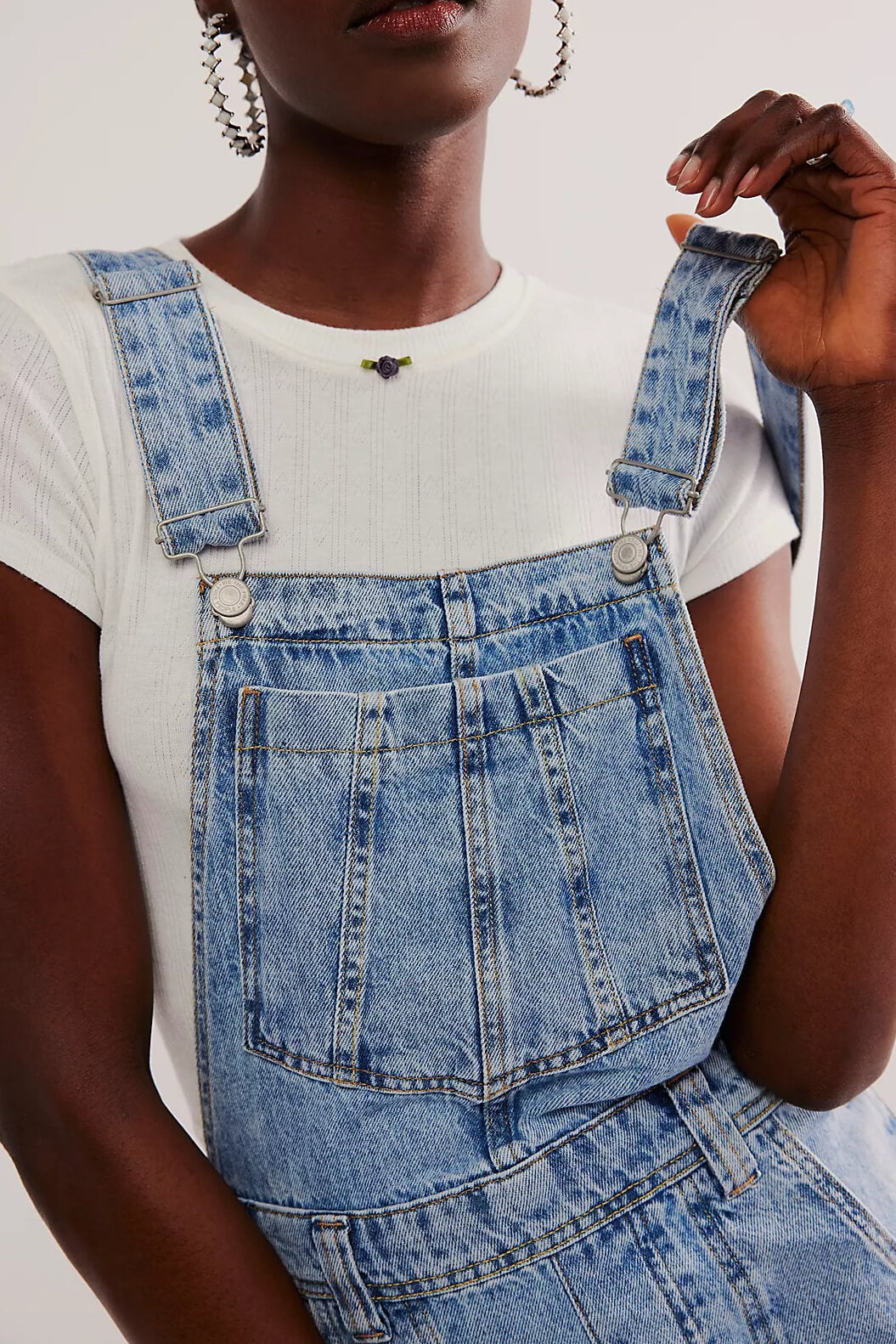 Free People bardot denim skirtall in follow your heart