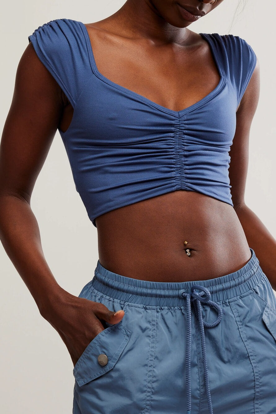 Free People breathe deeper cami in blue indigo