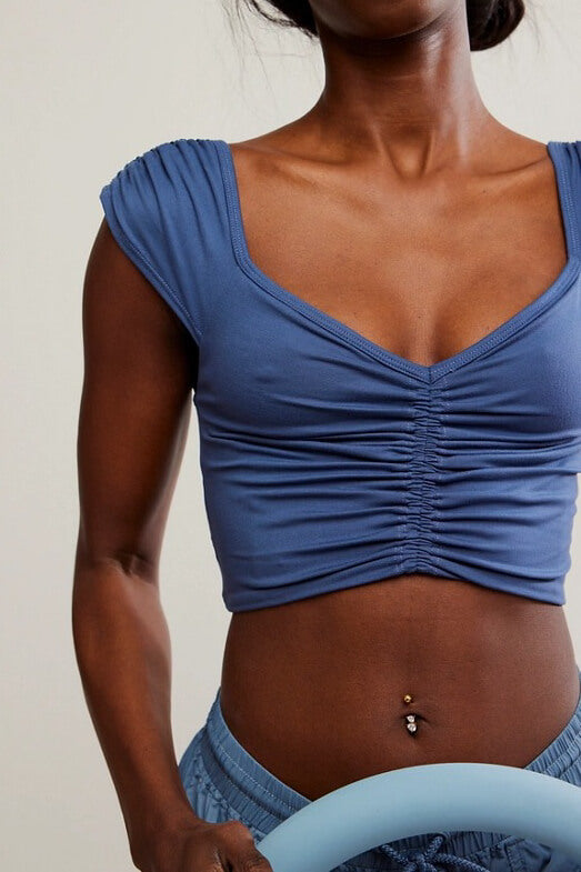 Free People breathe deeper cami in blue indigo