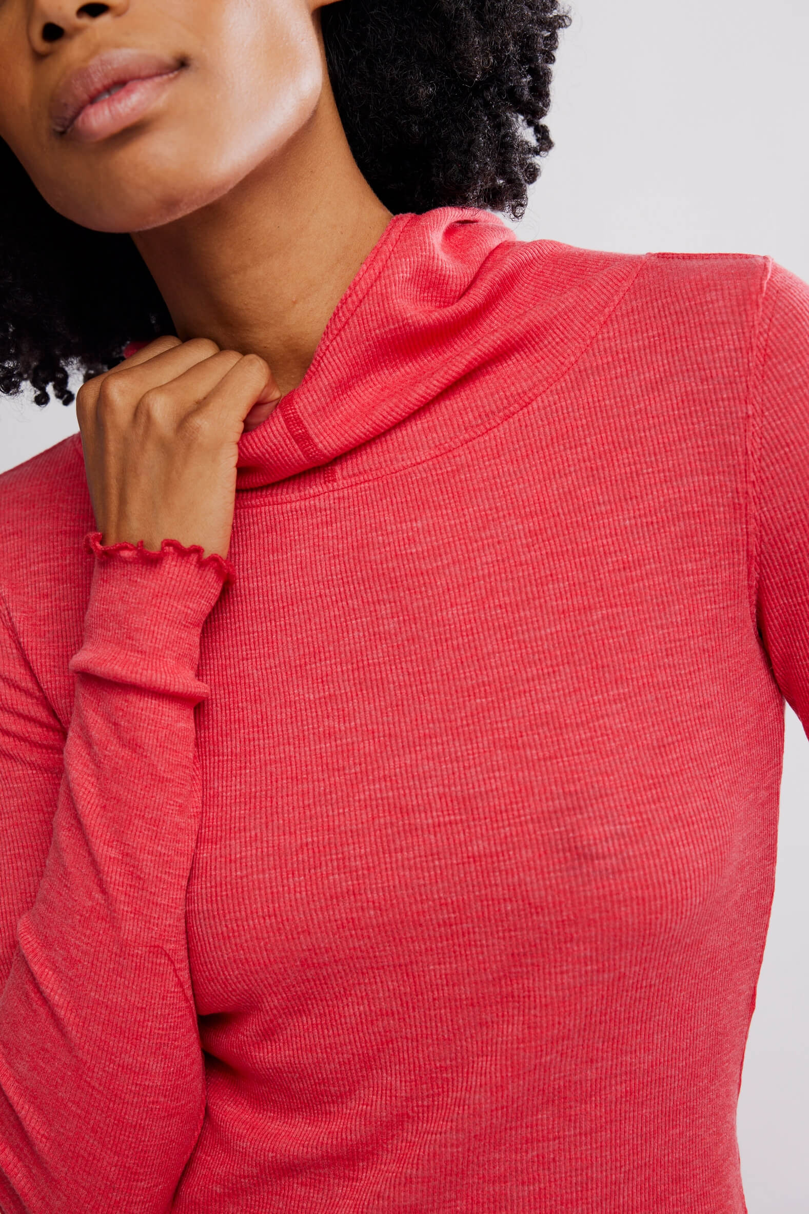 Free People Breathe Easy Long Sleeve in victory red