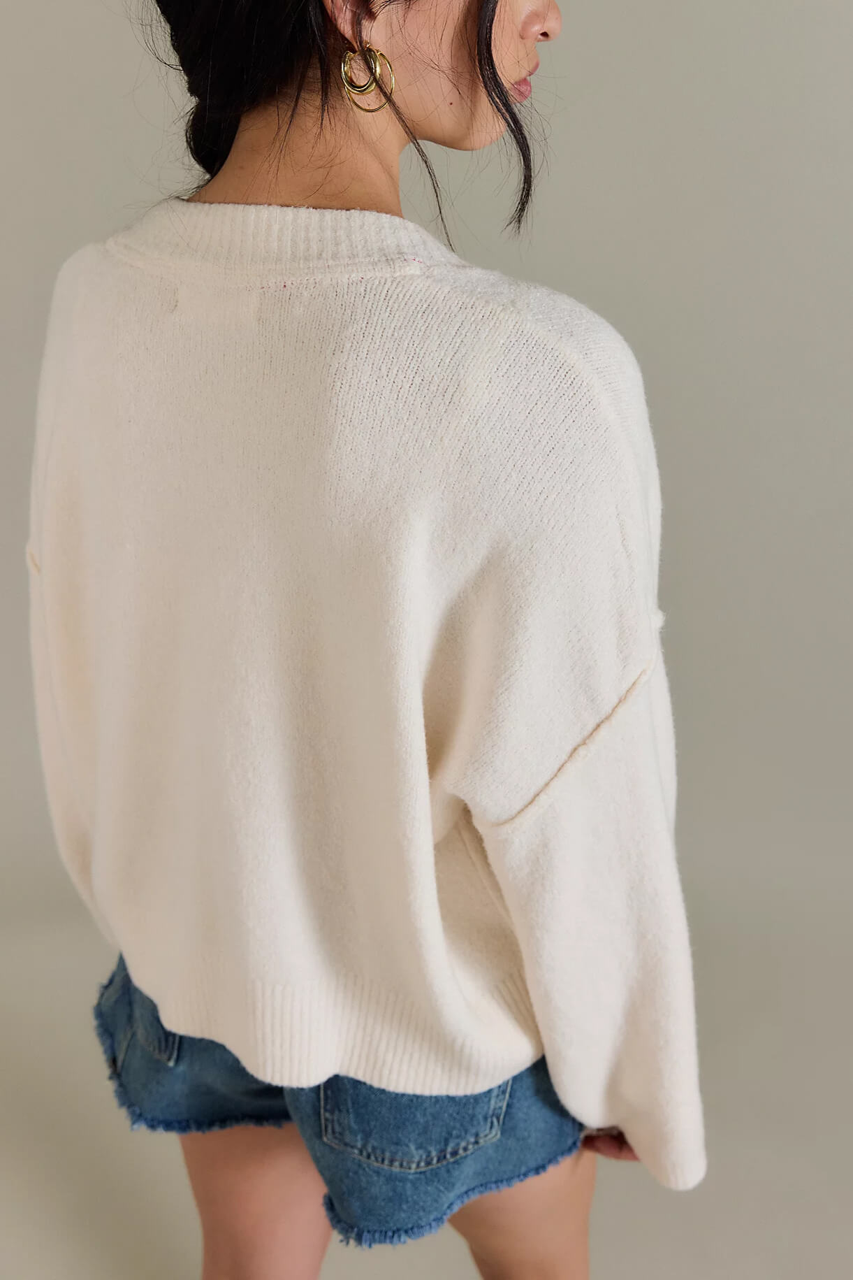 Free People Cool Of The Night Cardigan in ivory