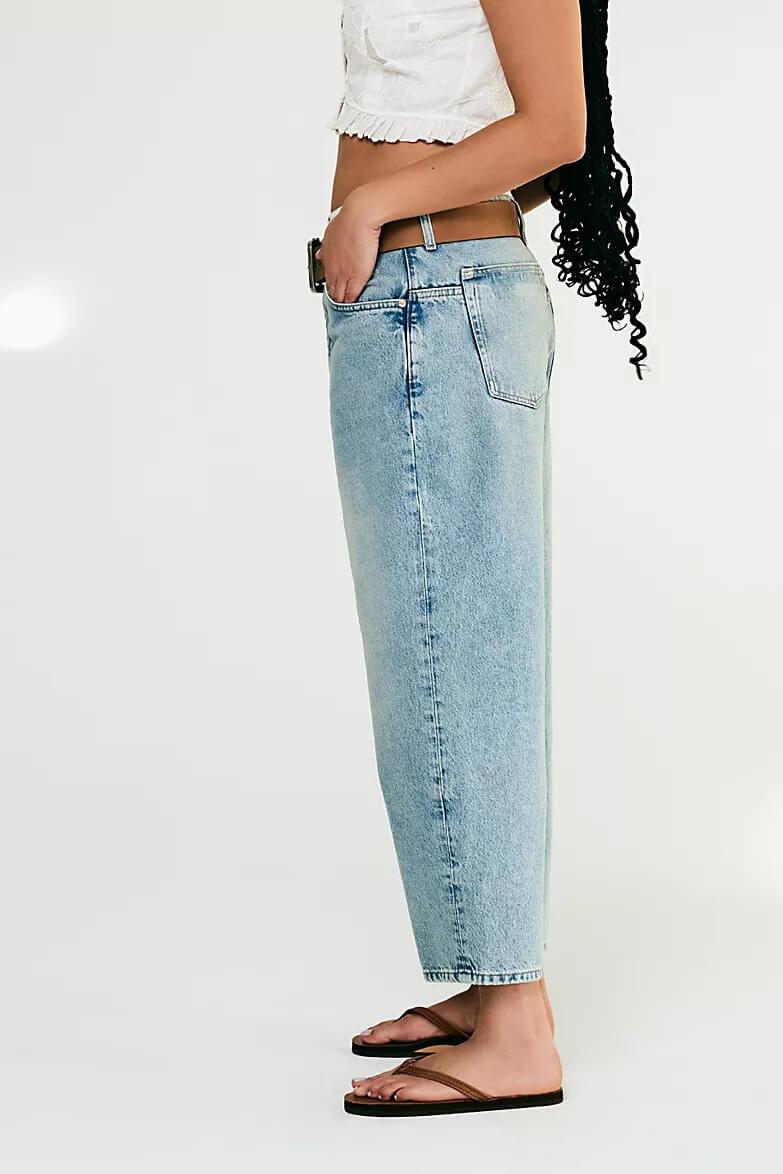 Free People Deep Trance Dropped BF Jeans in sweet dreams