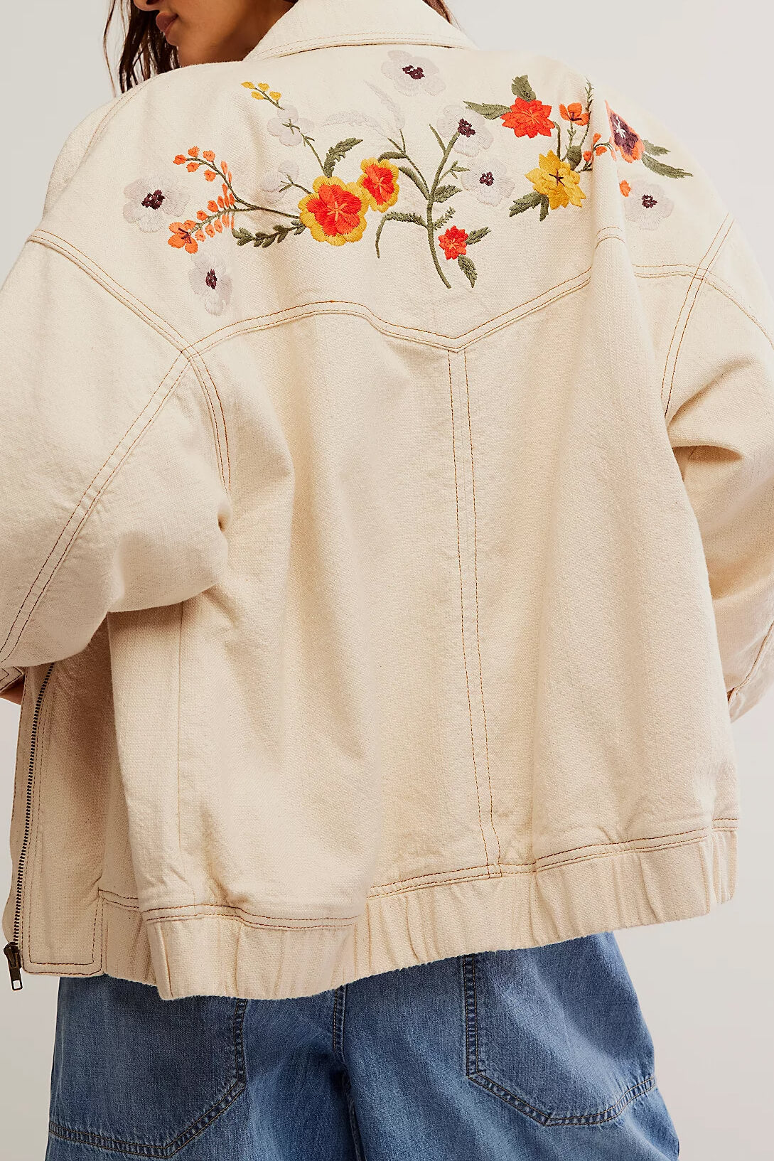 Free People dusty trails jacket in ivory combo
