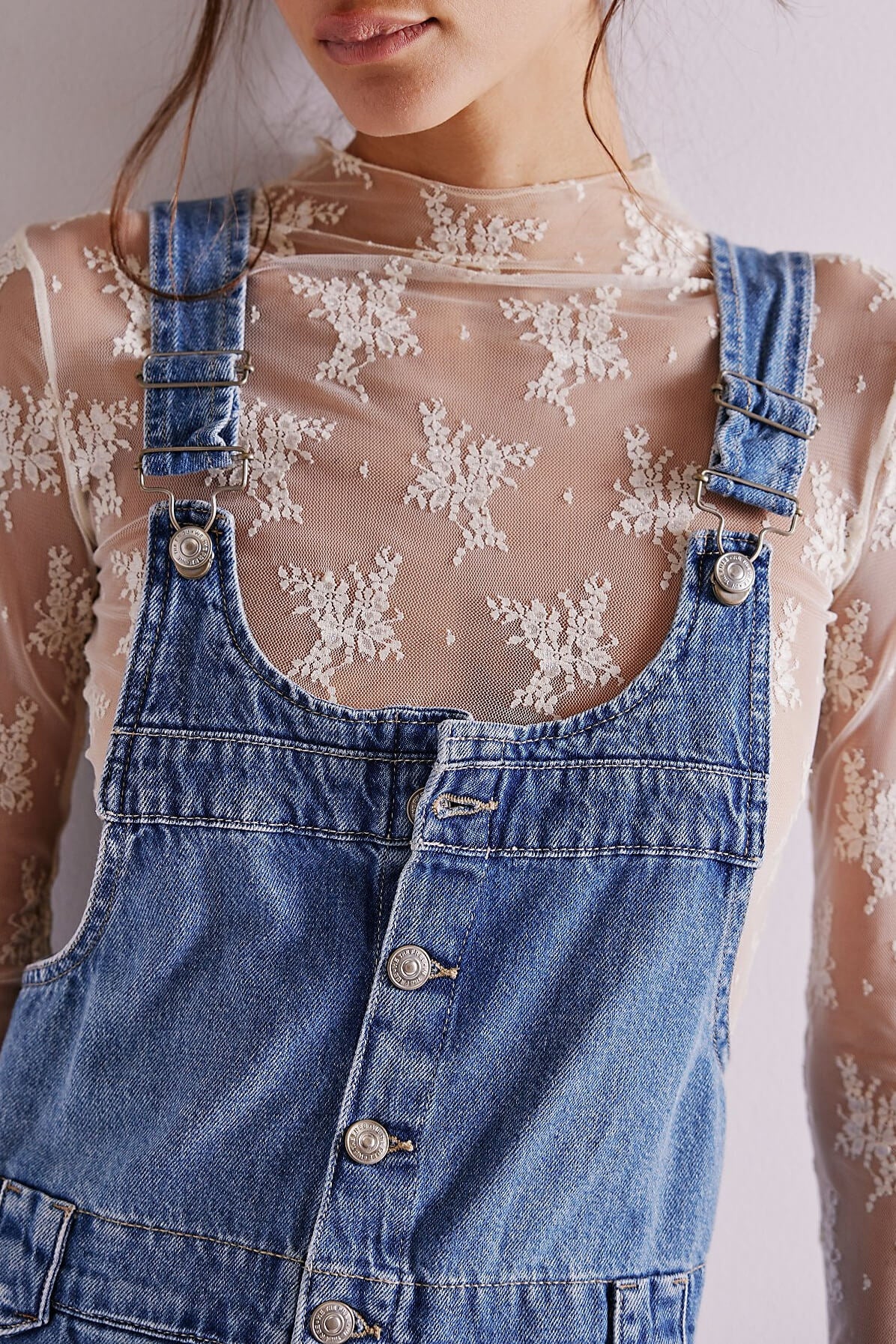 Free People Edie denim skirtall in nimbus