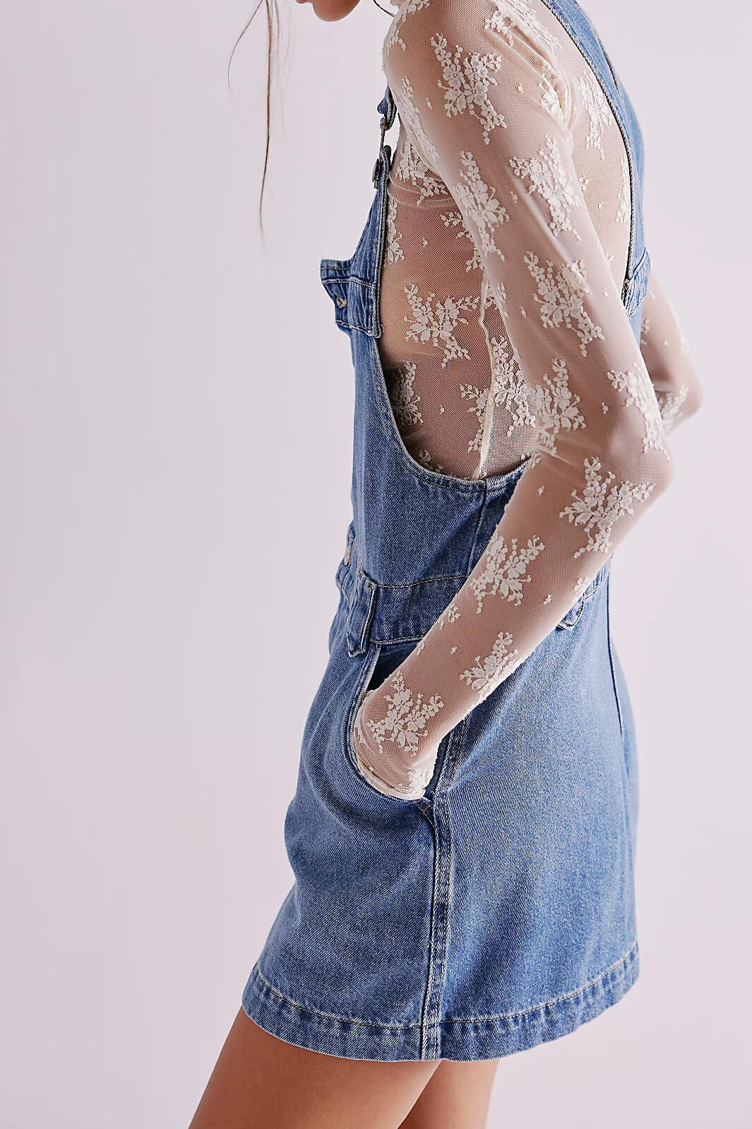 Free People Edie denim skirtall in nimbus