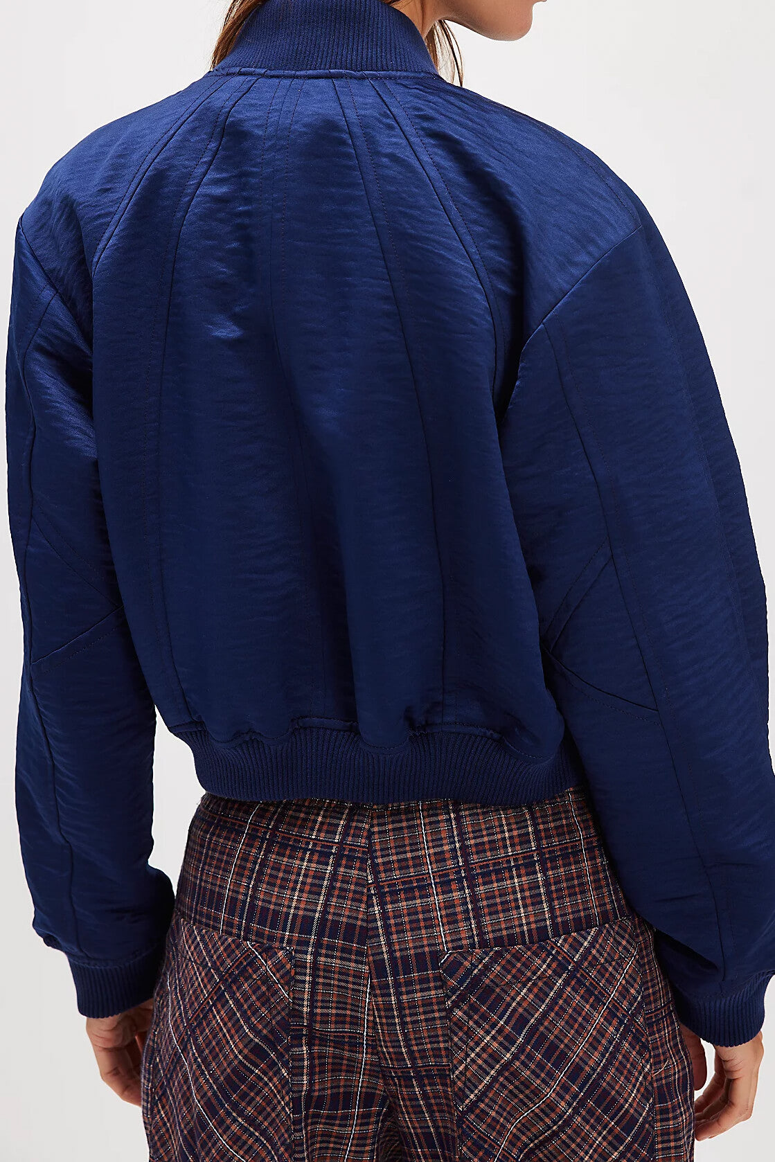 Free People Ellie Satin Bomber in cosmic