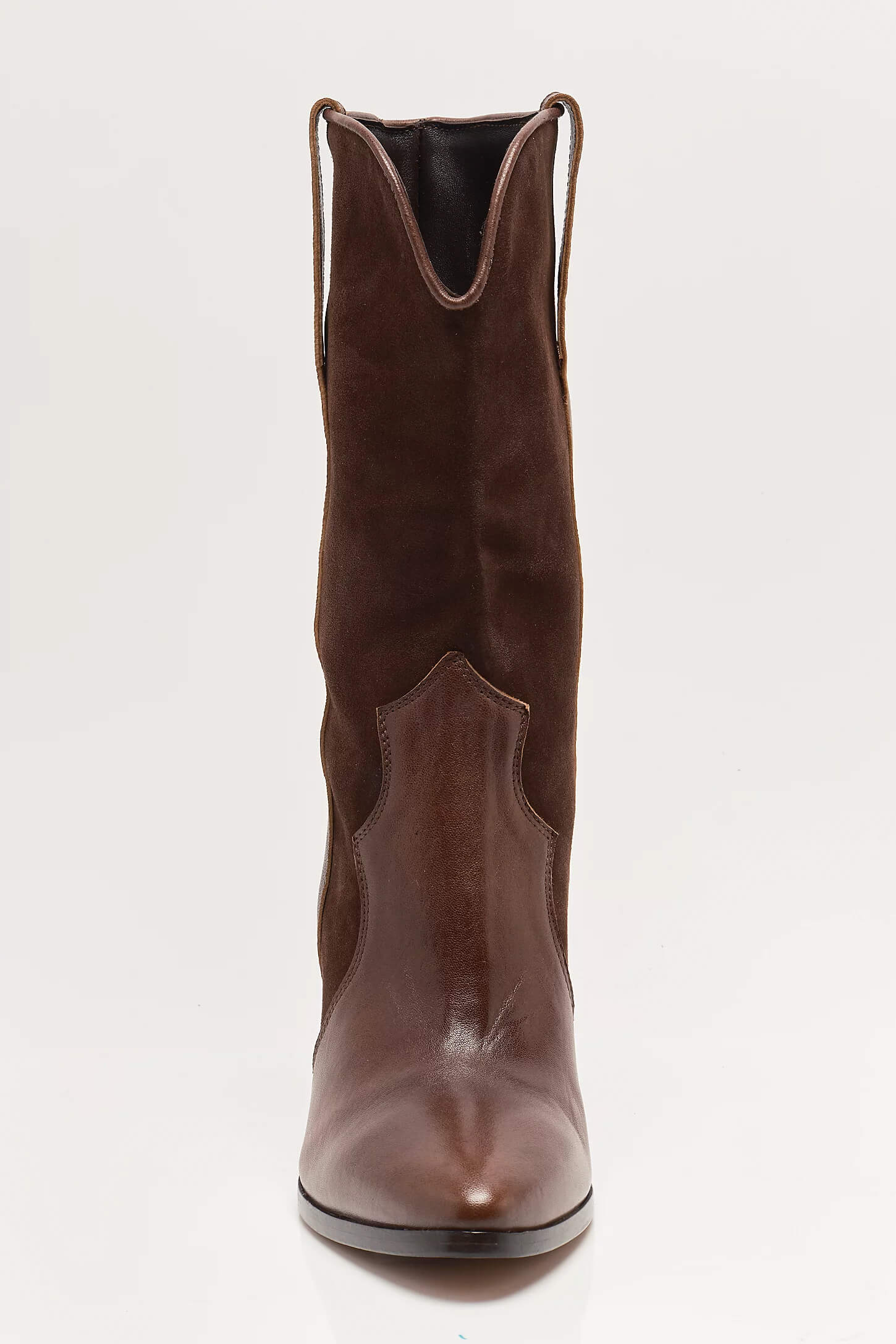 Free People Feather Heel boot in chocolate suede leather