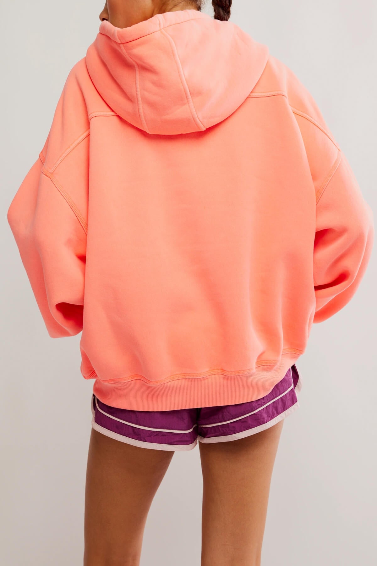 Free People final call hoodie in neon coral