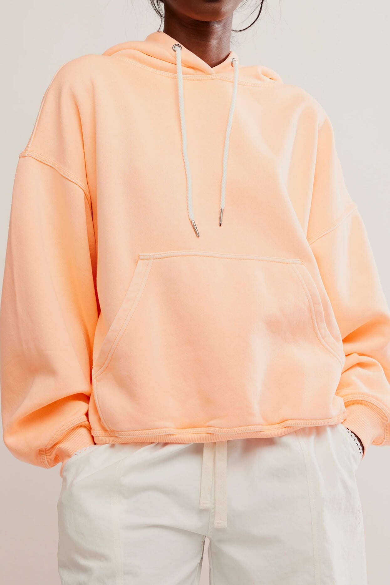Free People final call hoodie in pastel peach