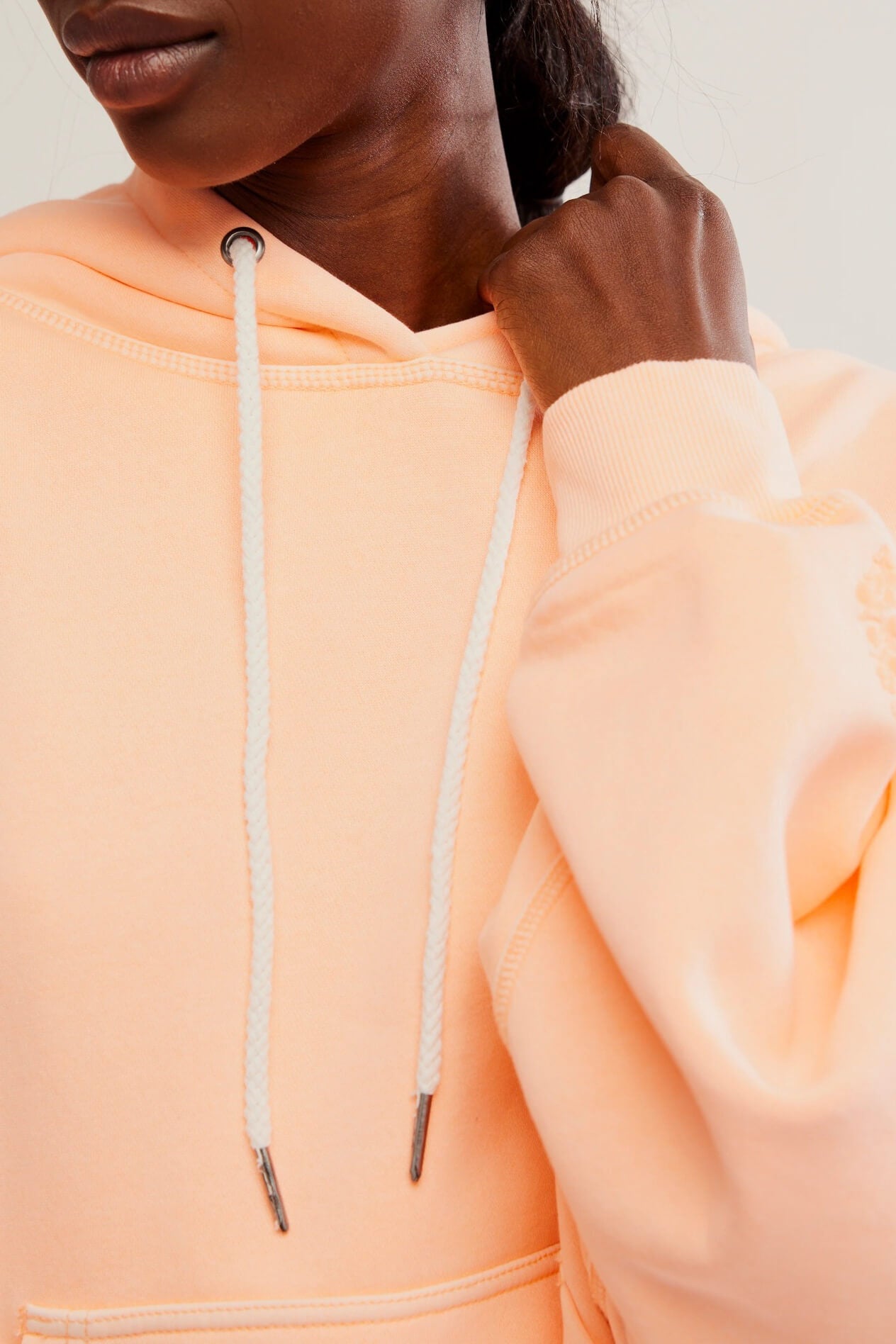 Free People final call hoodie in pastel peach