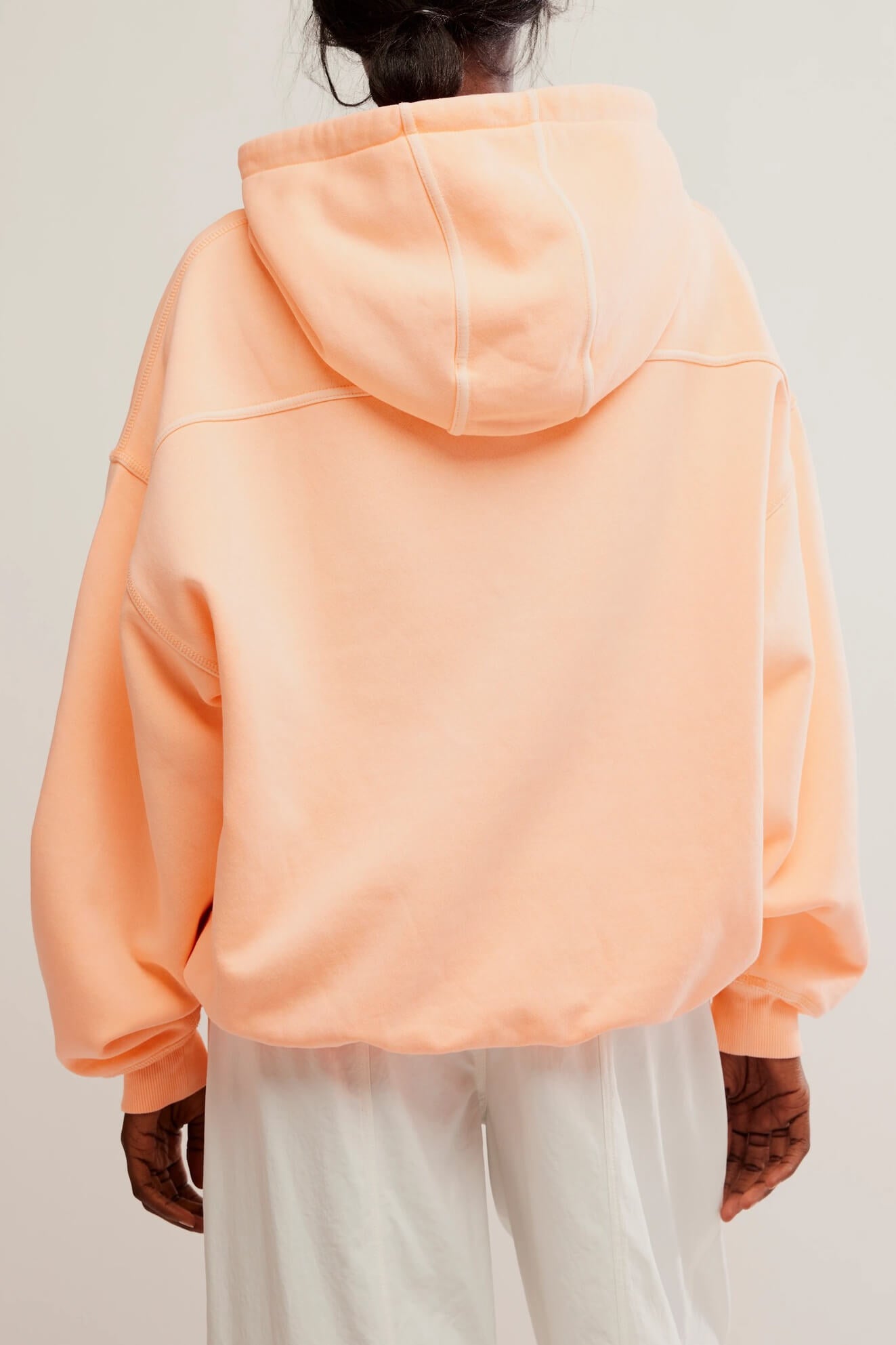 Free People final call hoodie in pastel peach
