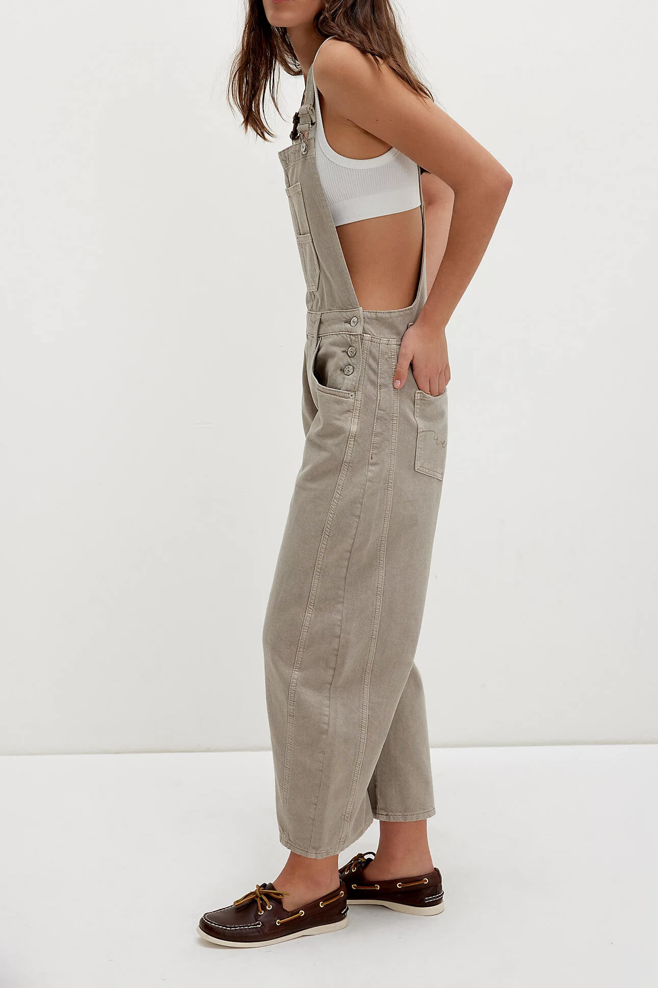 Free People good luck overall in cobblestone