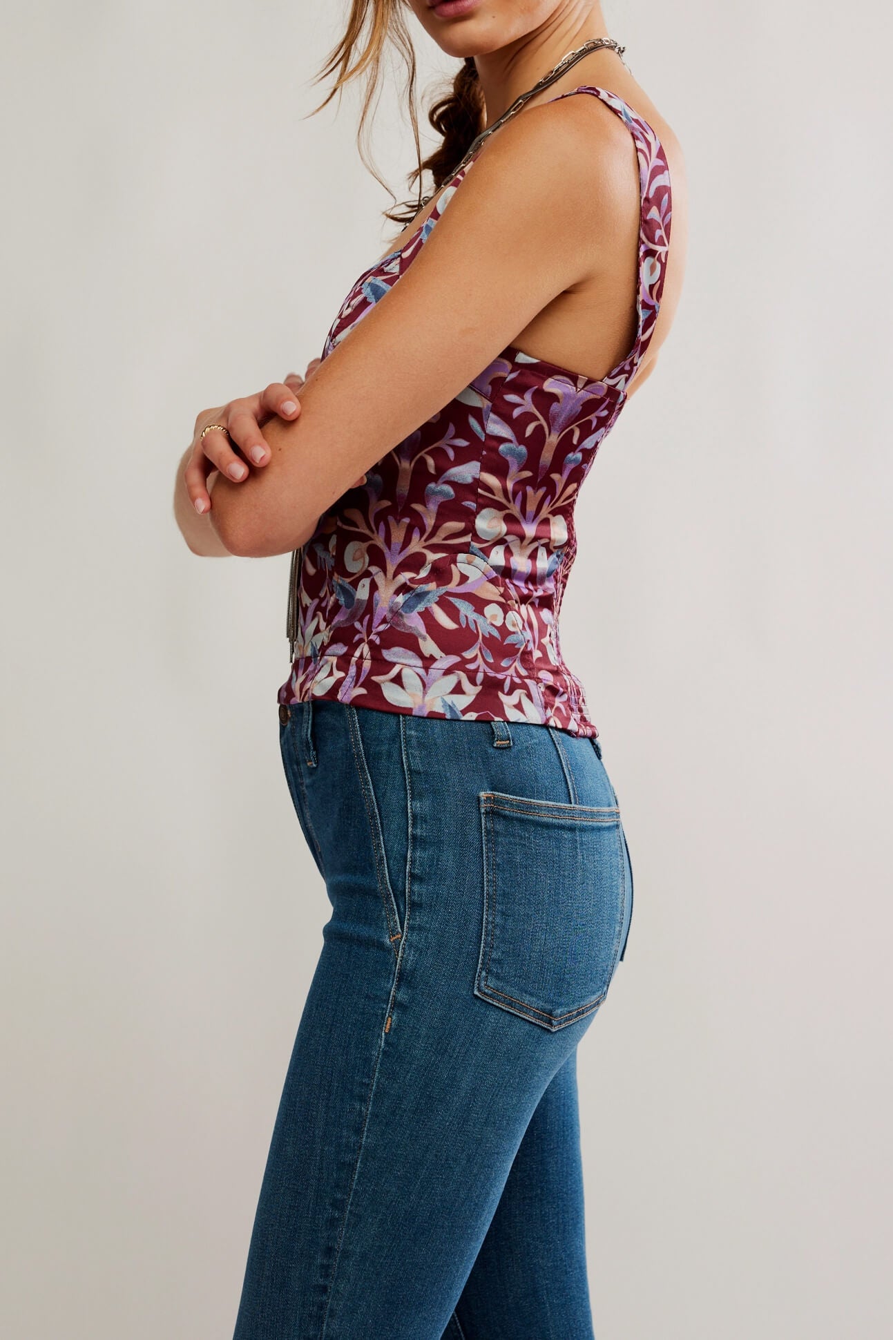 Free People Grace Corset Cabernet Combo