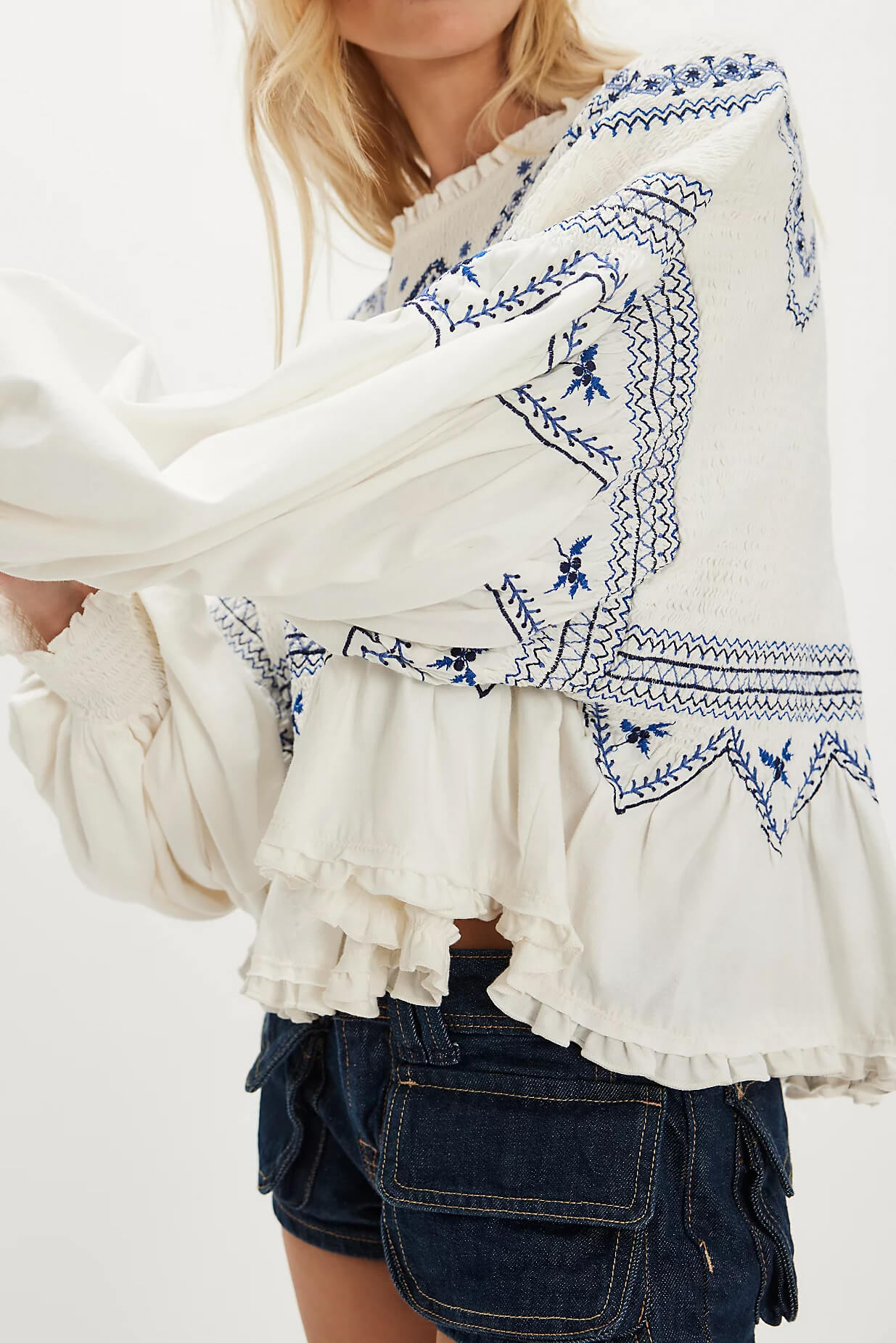 Free People Holly Knit Top Eggnog Combo