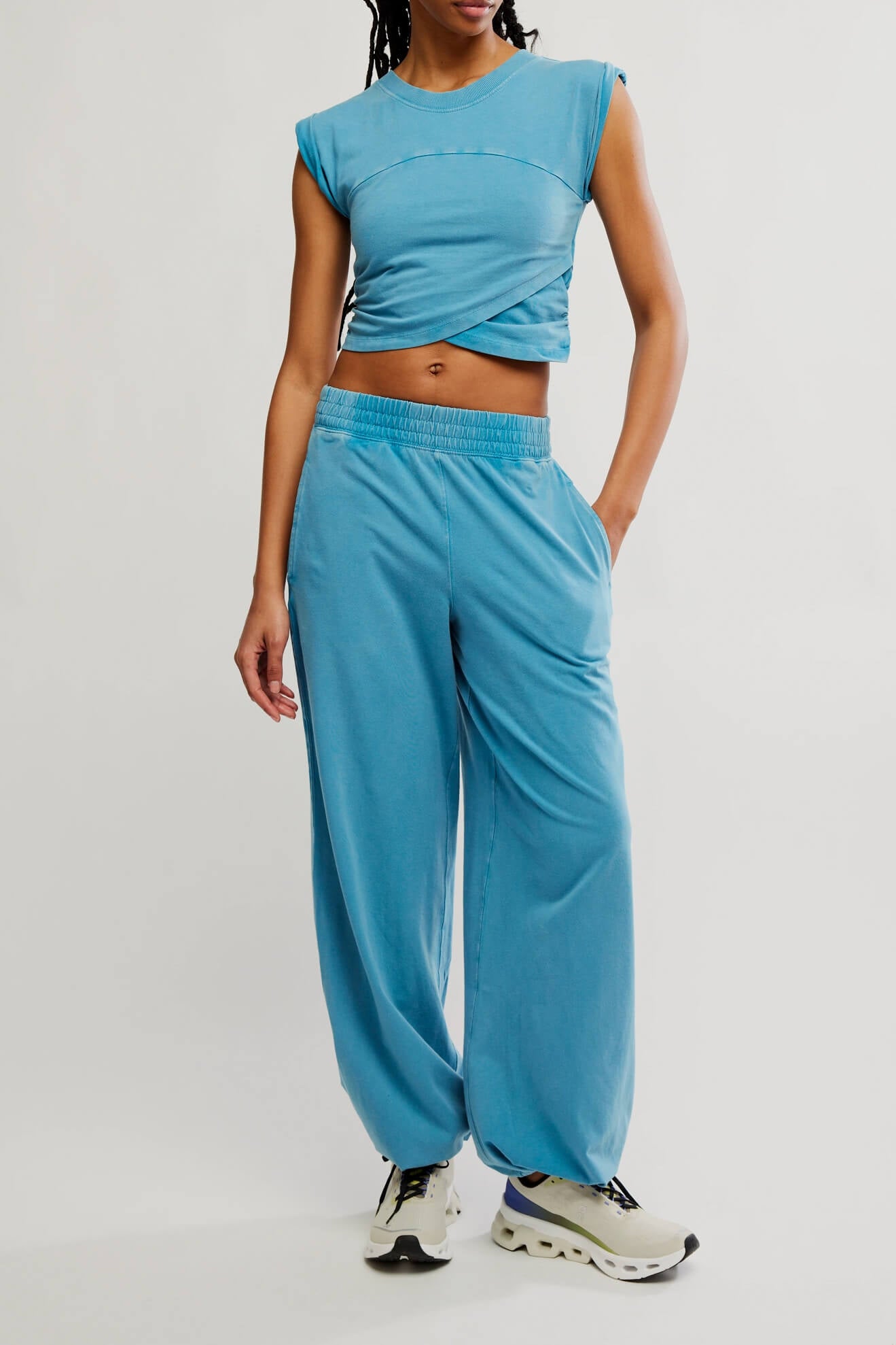 Free People Hot Shot Crossover set in celestial blue