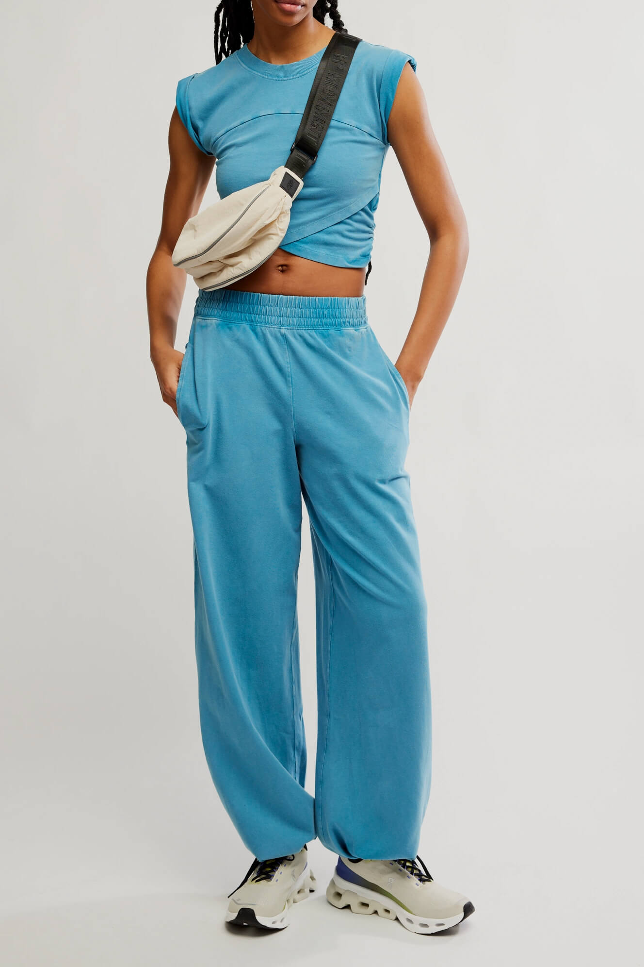 Free People Hot Shot Crossover set in celestial blue
