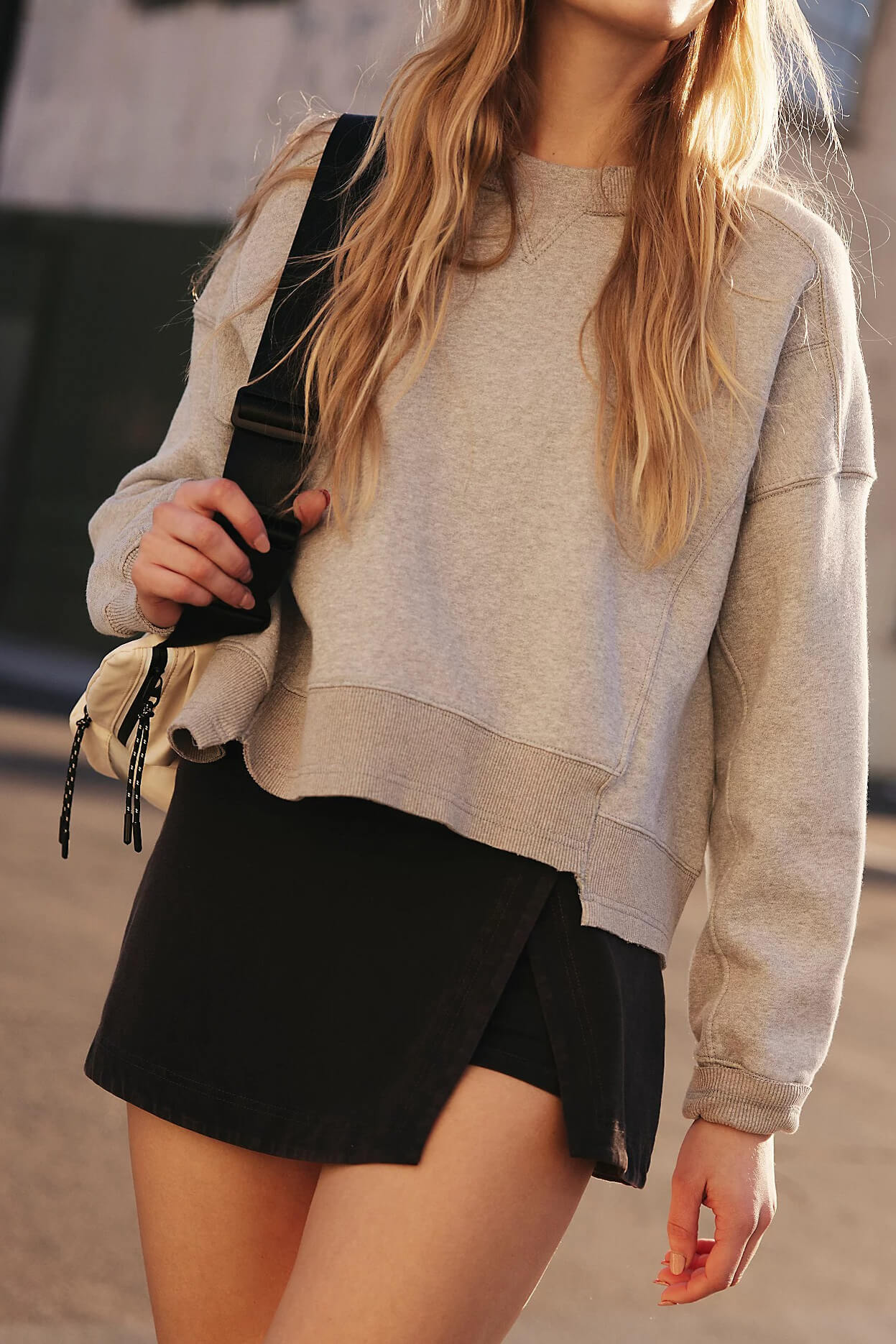 Free People hot shot mini skort in black