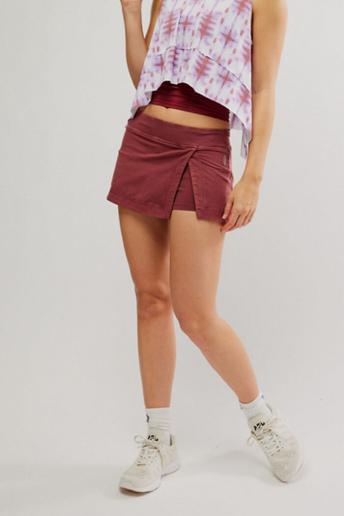 Free People hot shot mini skort in sour cherry