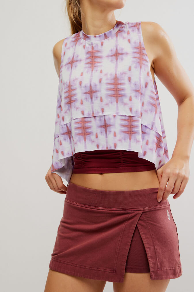 Free People hot shot mini skort in sour cherry