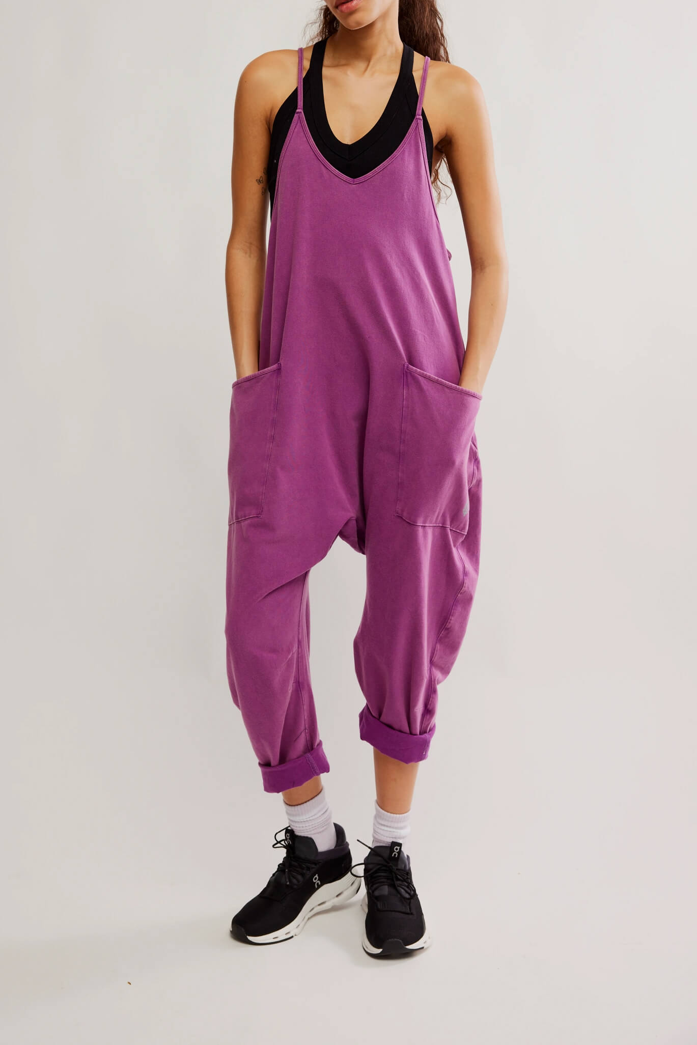 Free People hot shot onesie in deep mulberry