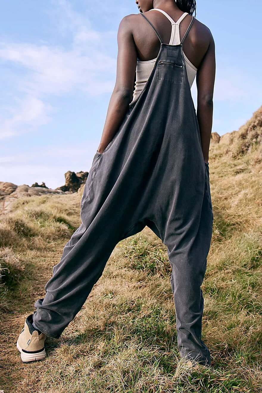 Free People hot shot onesie in washed black