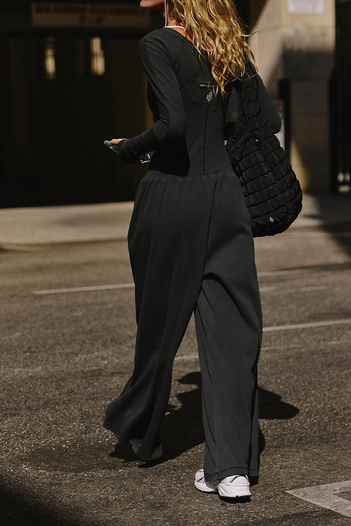 Free People hot shot wide leg onesie in black