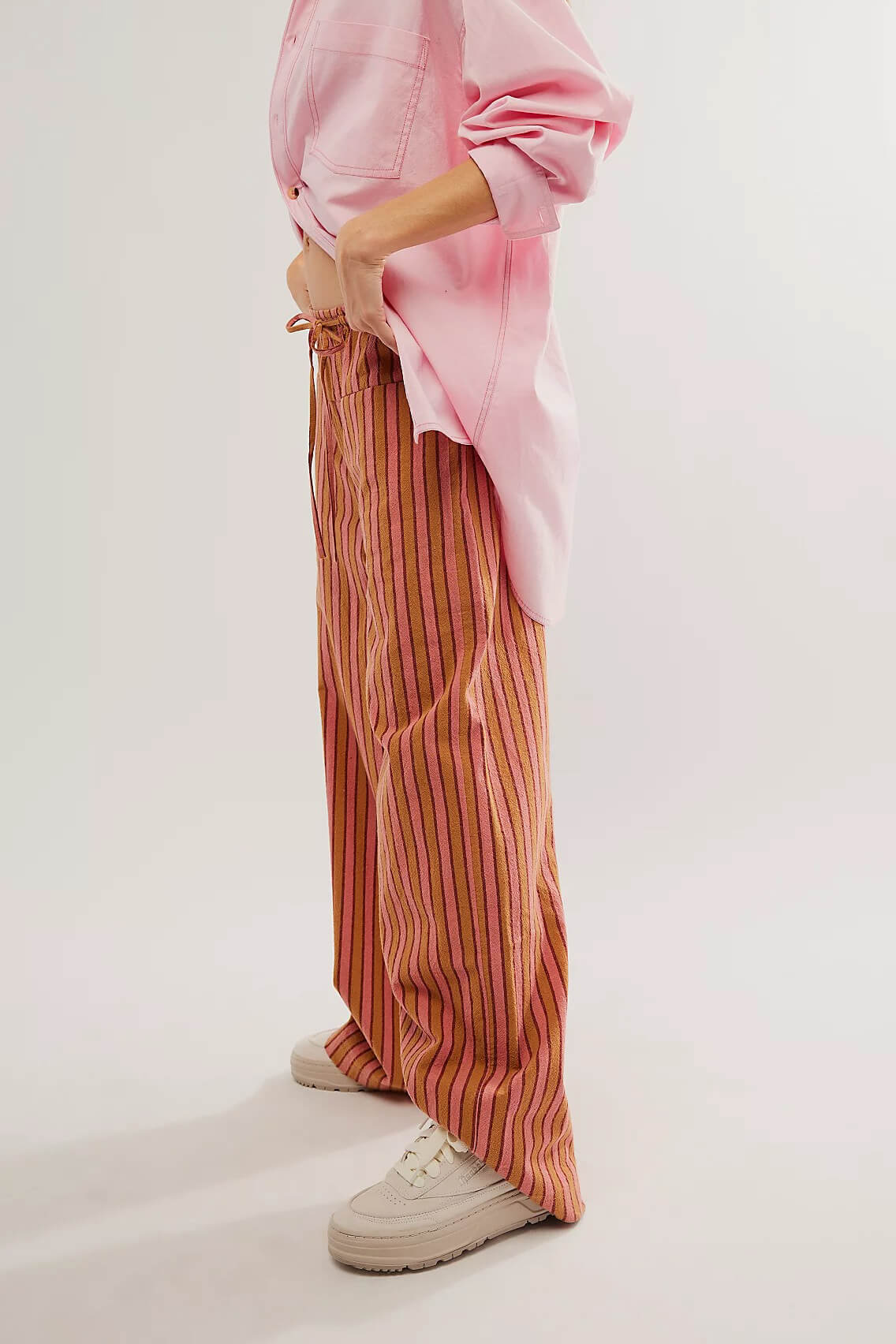 Free People hudson canyon stripe pant in brown combo
