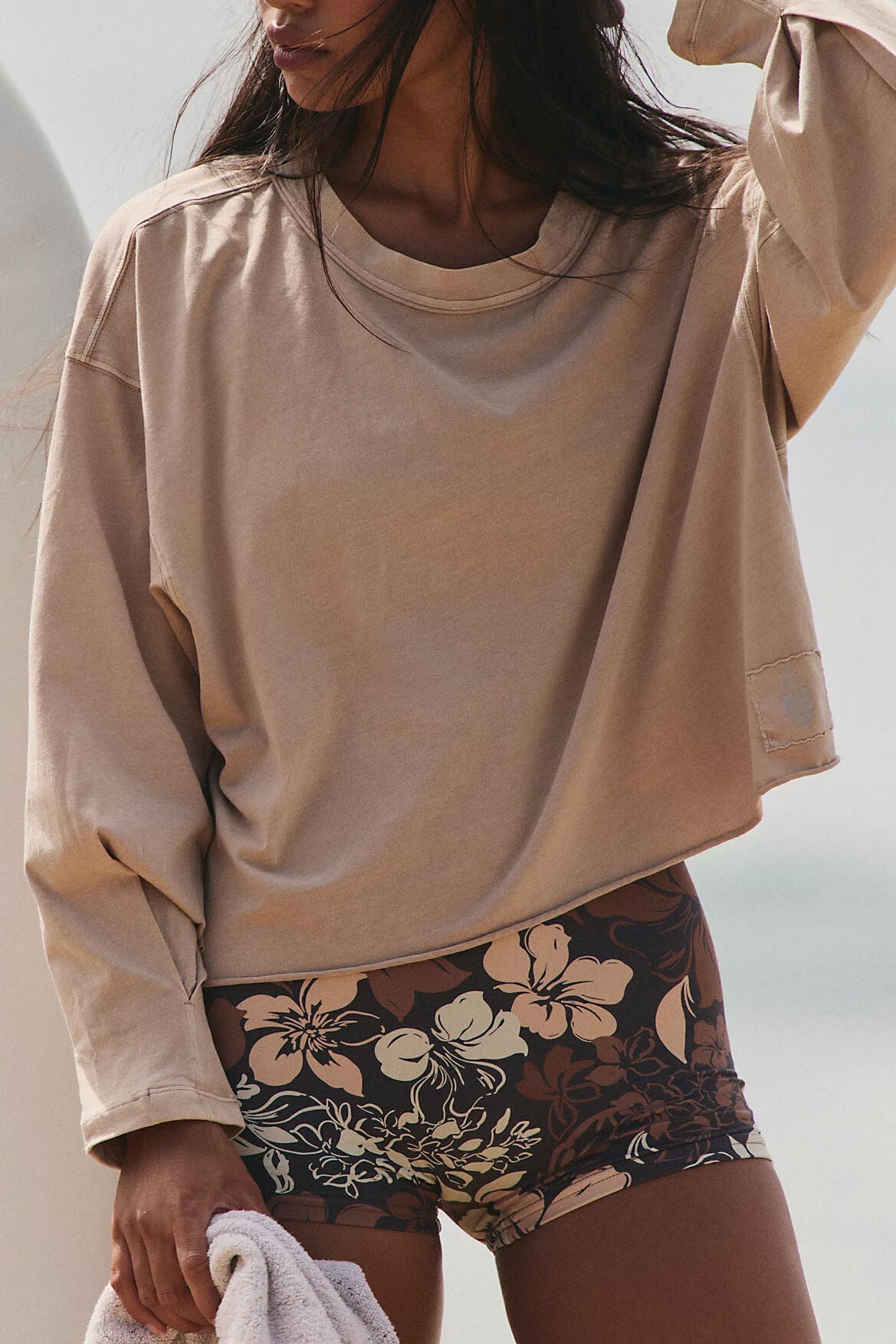 Free People Inspire Layer Long Sleeve in sandy