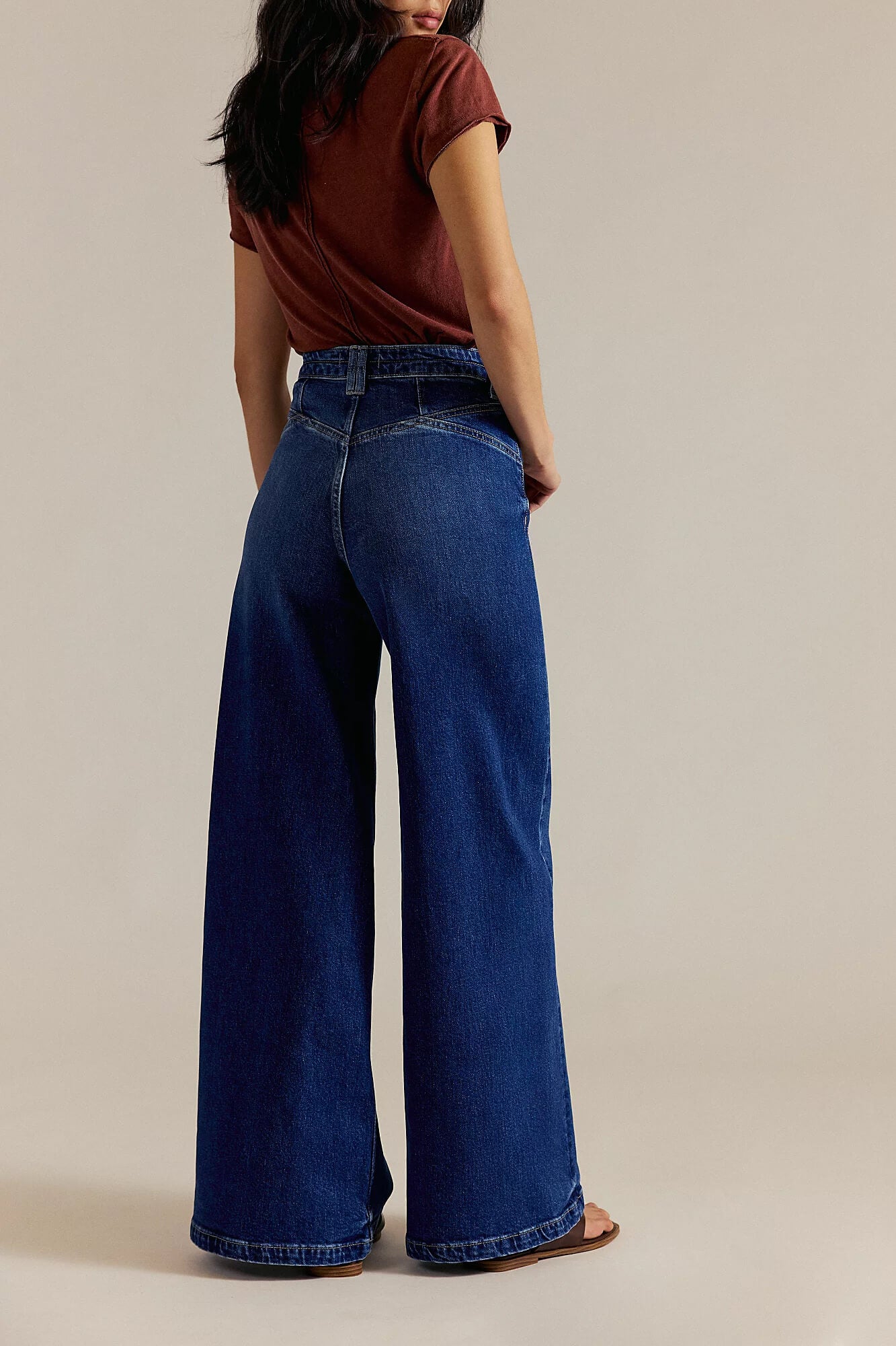 Free People Kellee High Rise Palazzo jeans in blue night