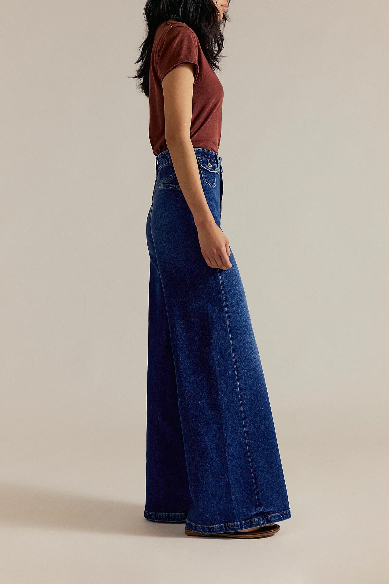 Free People Kellee High Rise Palazzo jeans in blue night