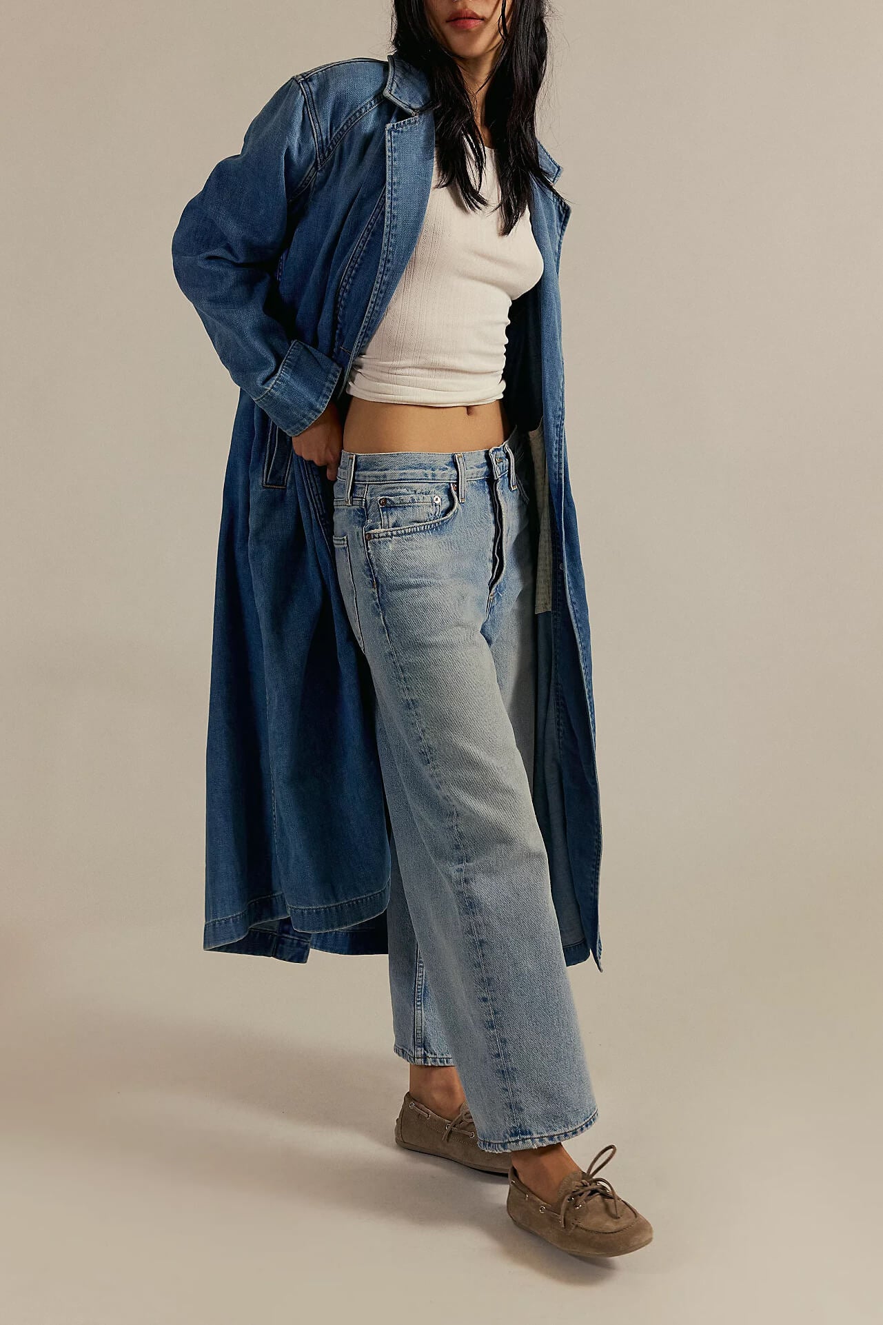 Free People Monique Indigo Duster in sunlight blue