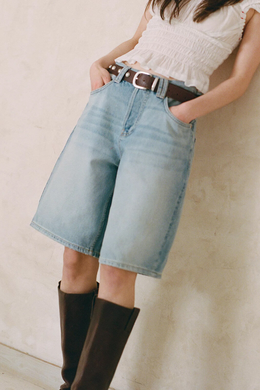 Free People Montana short in cowgirl blues