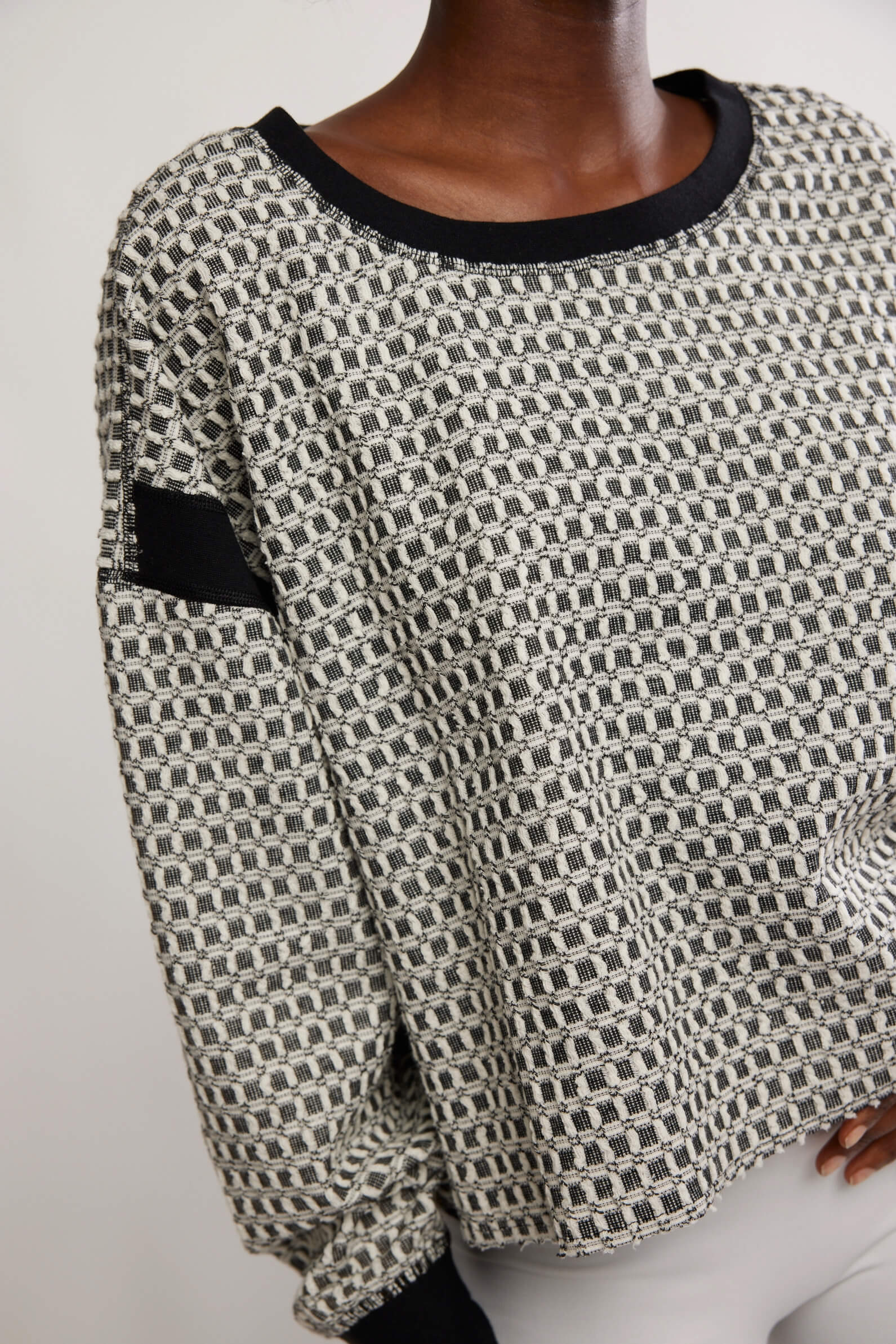 Free People My Time Textured Layer in black and white combo