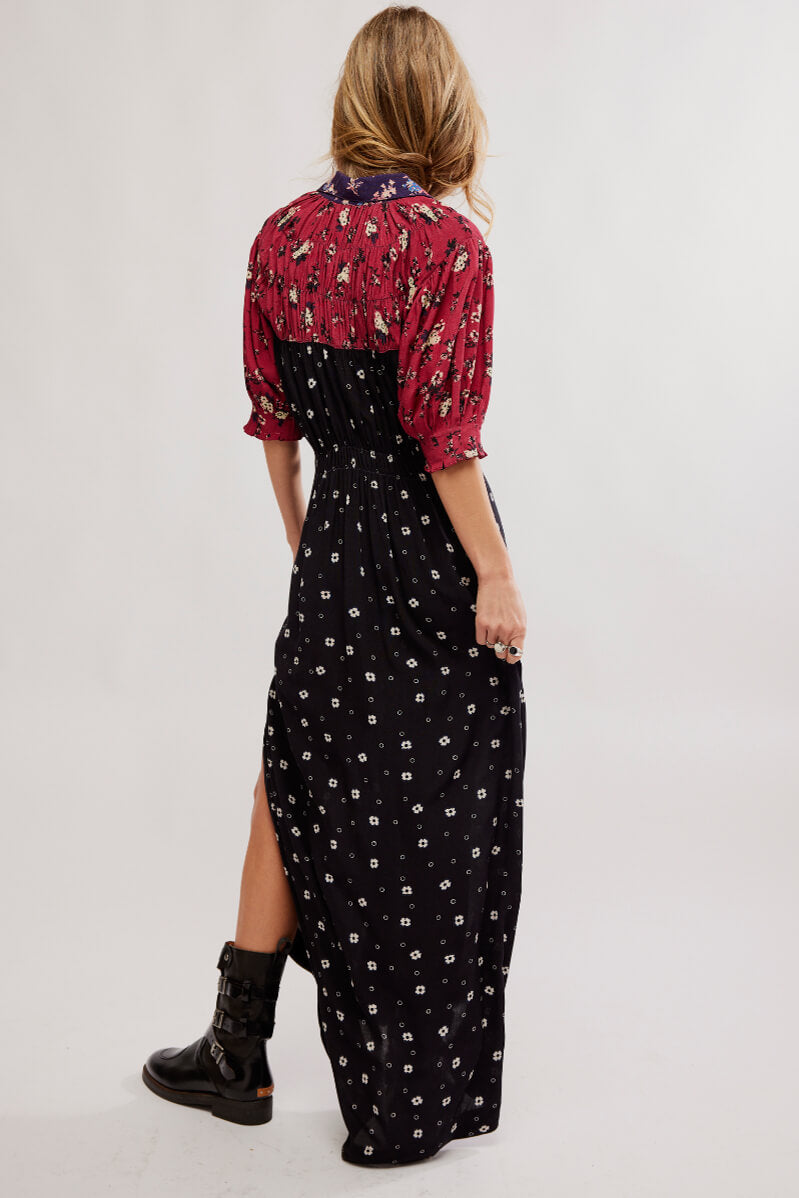 Free People Nora midi in black combo