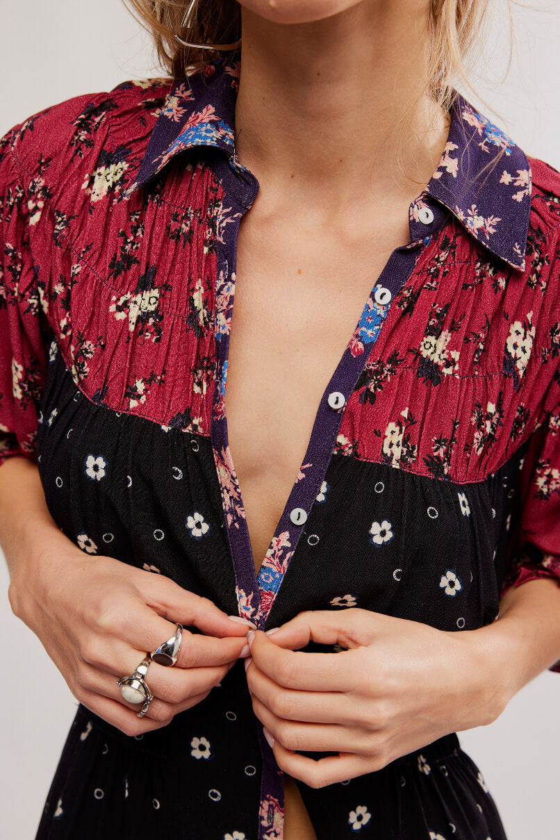 Free People Nora midi in black combo