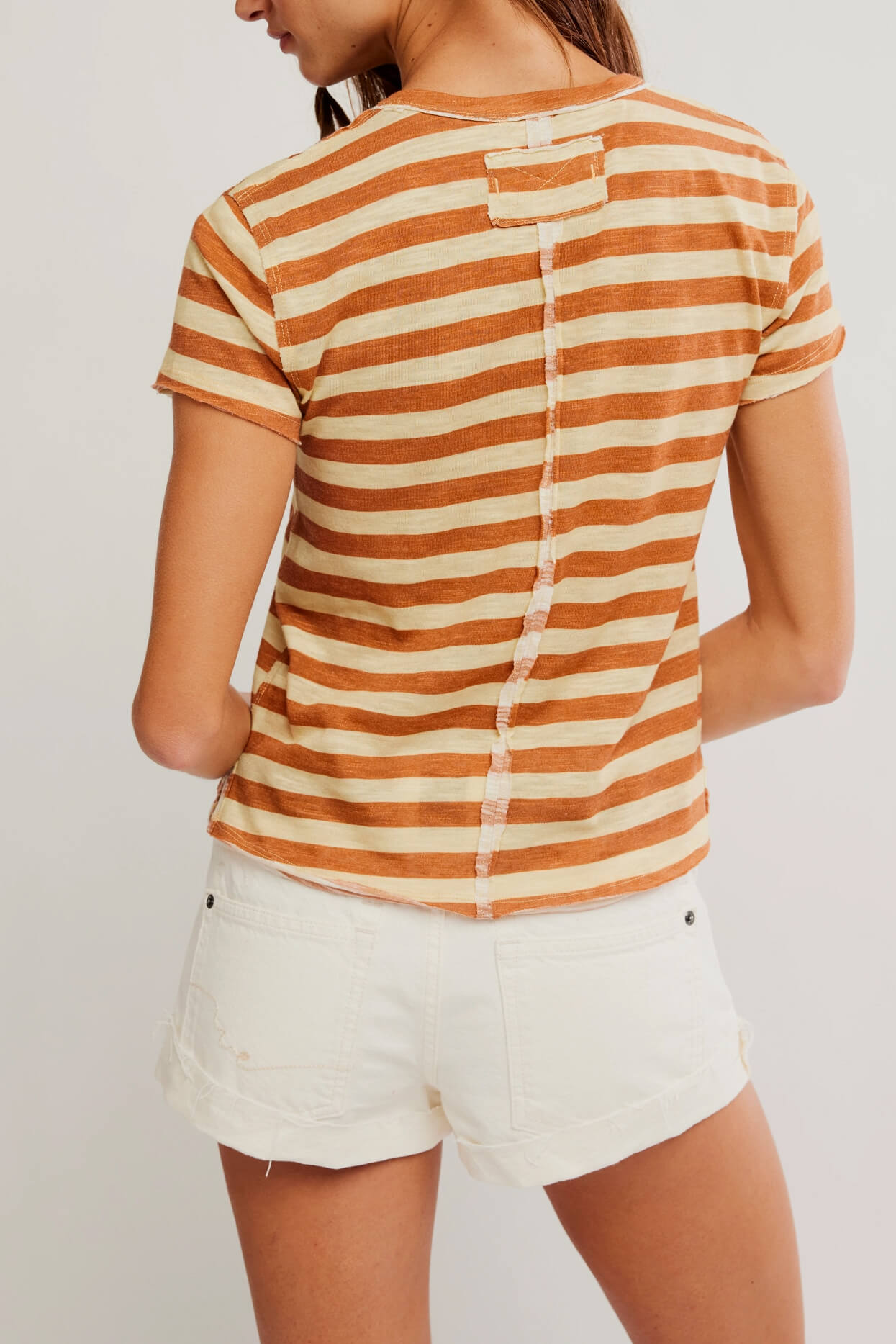 Free People Nora Tee in mocha combo