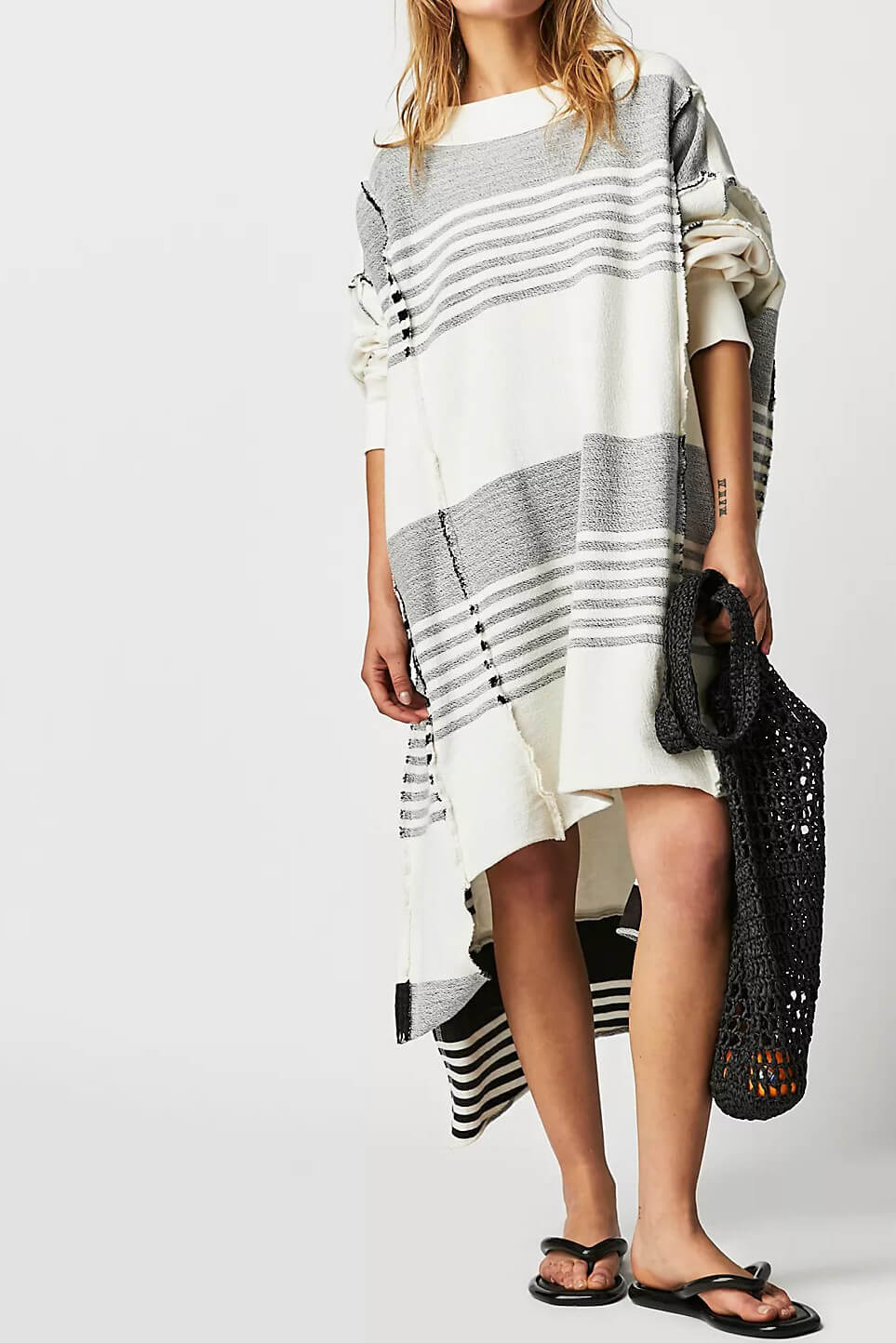 Free People off the shelf maxi in black combo