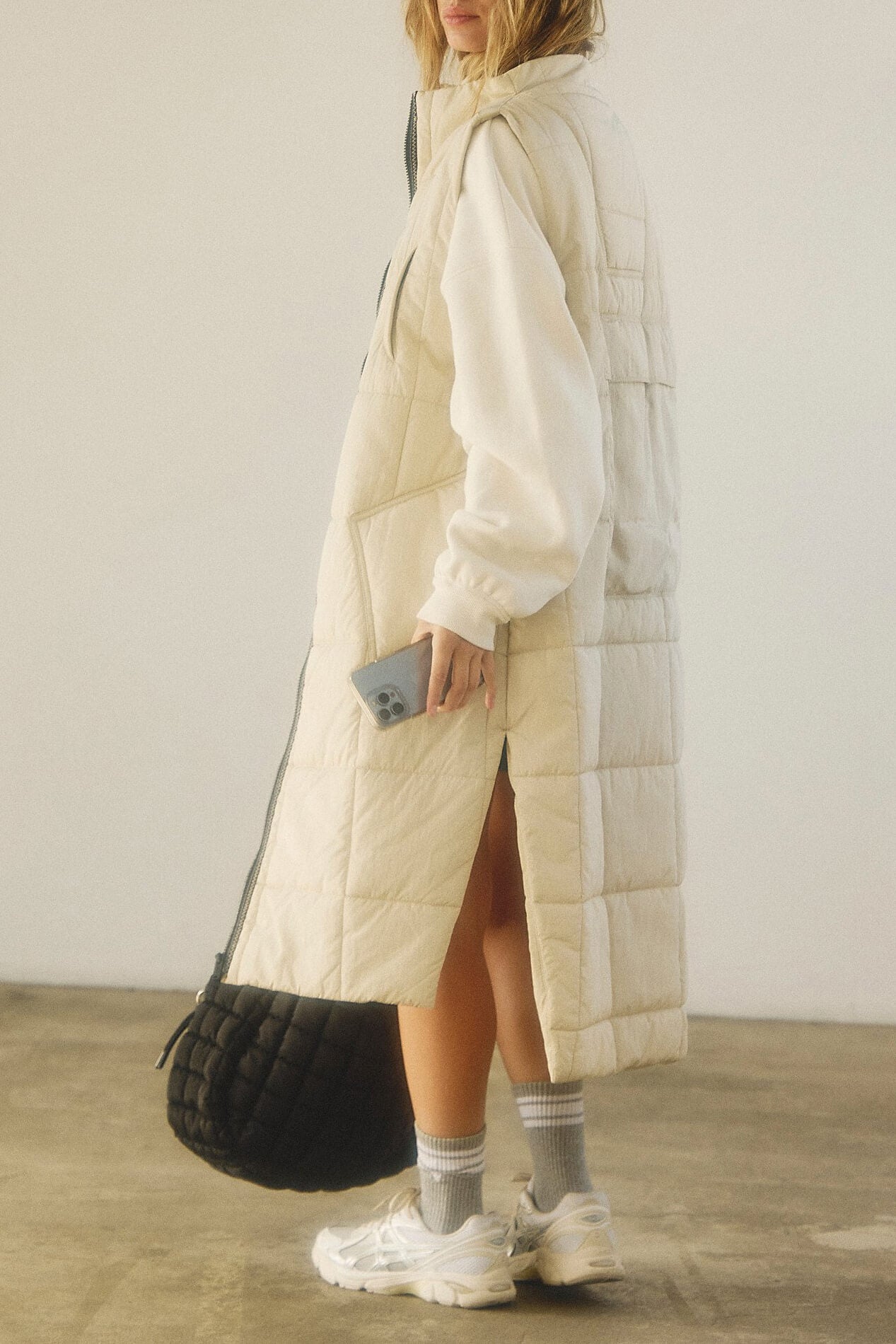 Free People On The Move Packable Vest in muted beige
