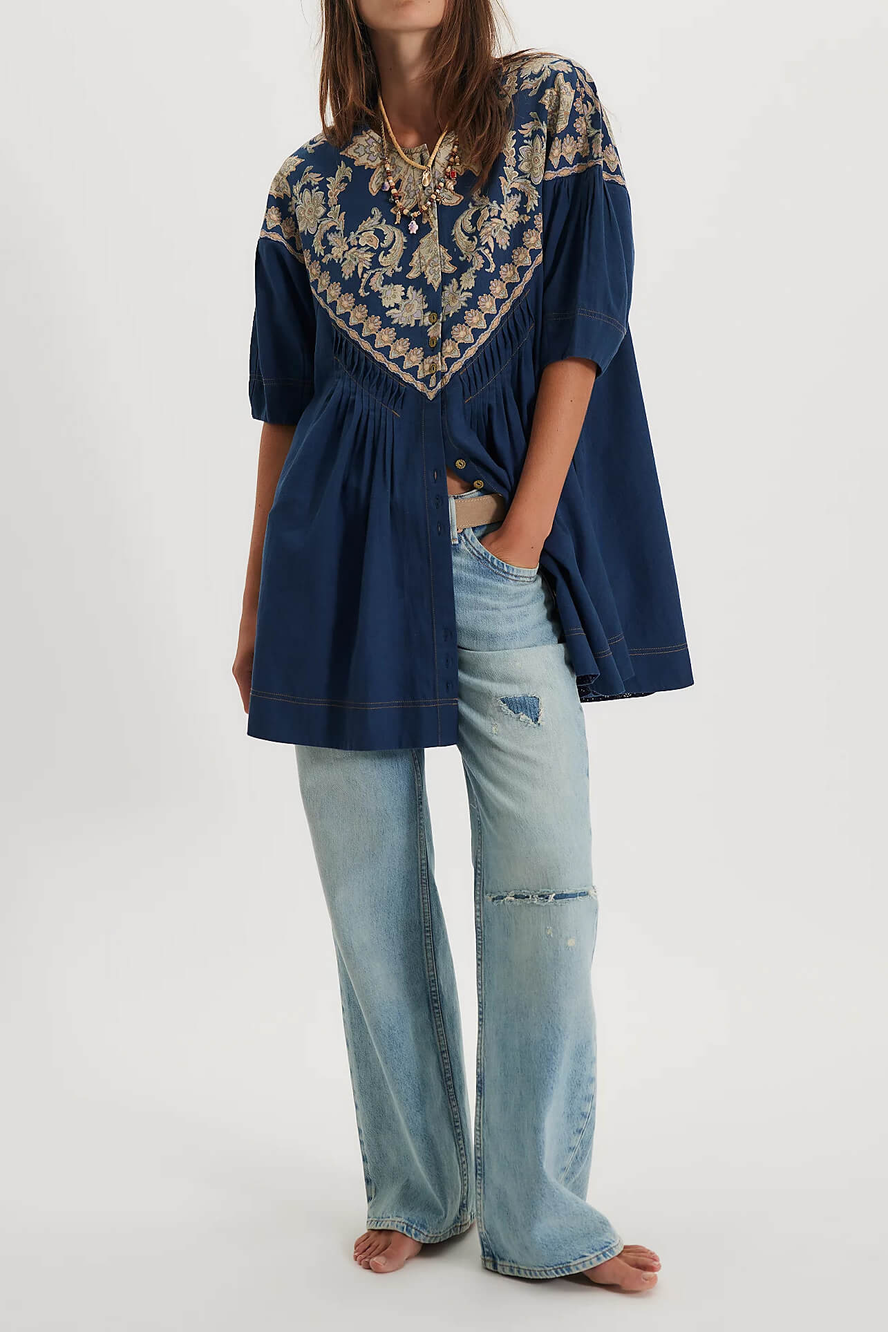 Free People Orson Mini Dress in indigo