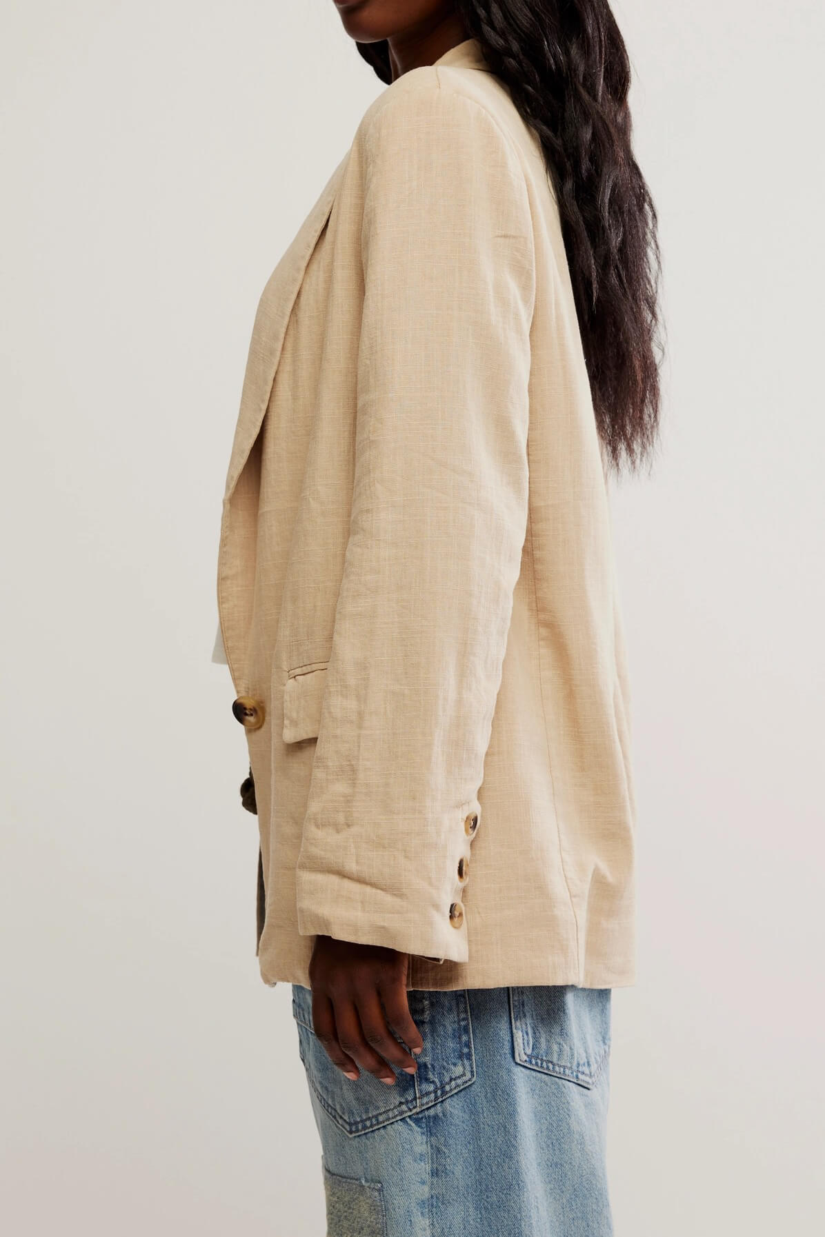 Free People prep school blazer in birch