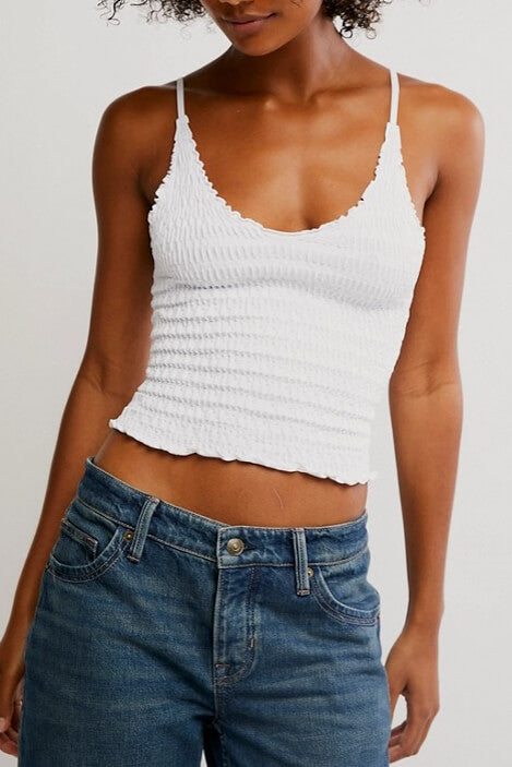 Free People pucker up seamless cami in ivory