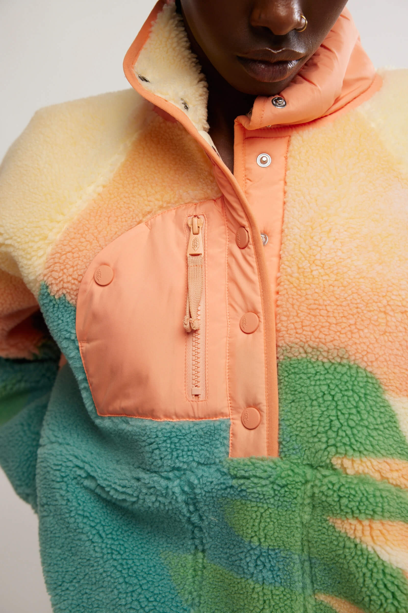 Free People Rocky Ridge Pullover in sunfaded horizon combo