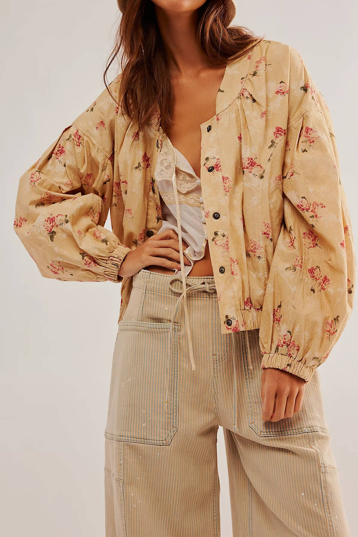 Free People rory bomber in warm combo