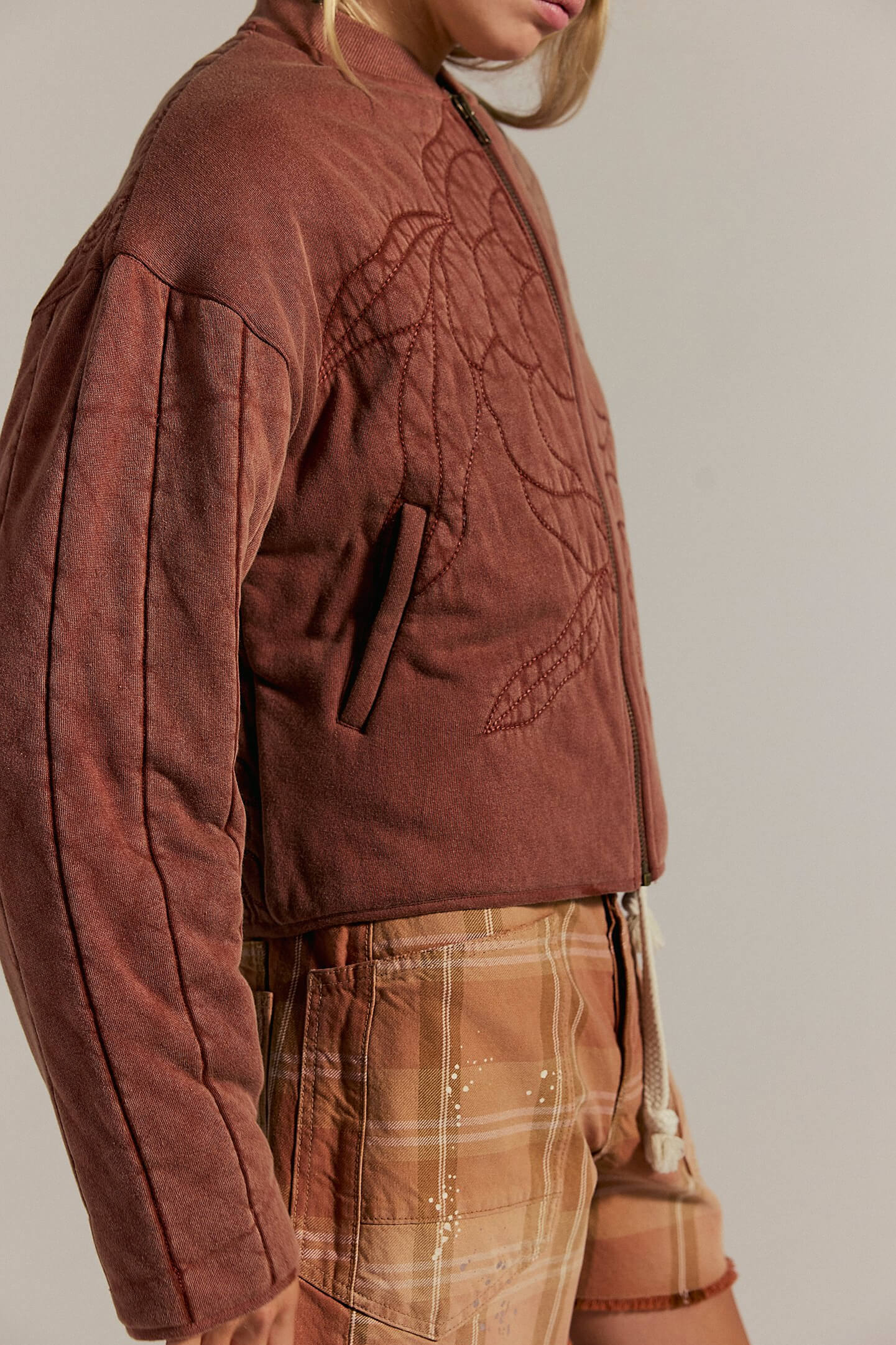 Free People Rose Sweatshirt in cinnamon stick