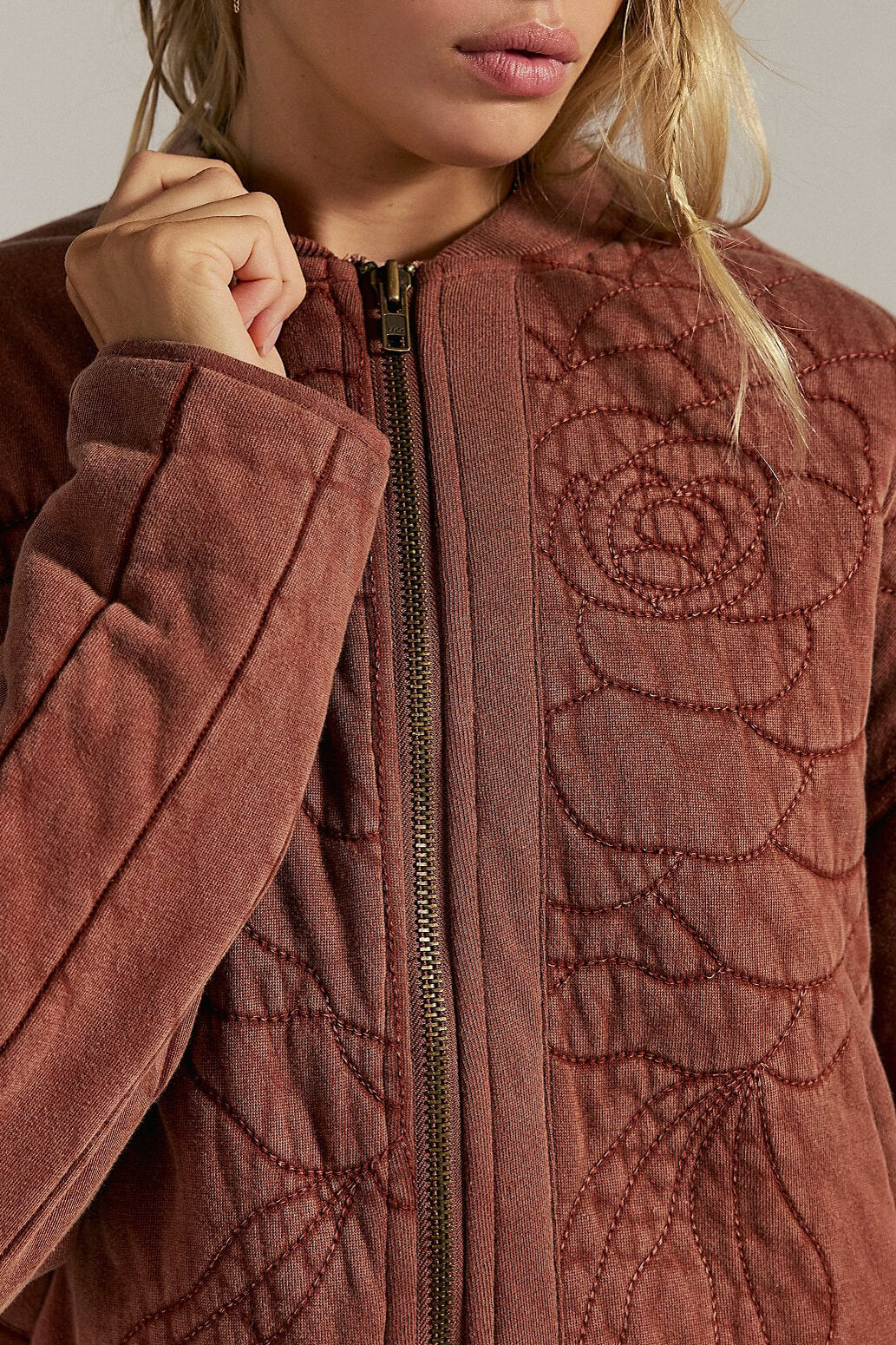 Free People Rose Sweatshirt in cinnamon stick