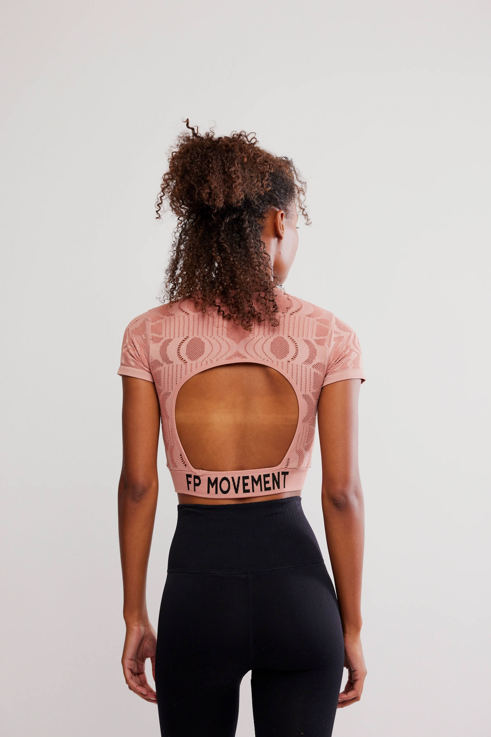 Free People Run The Distance Baby Tee in petal combo