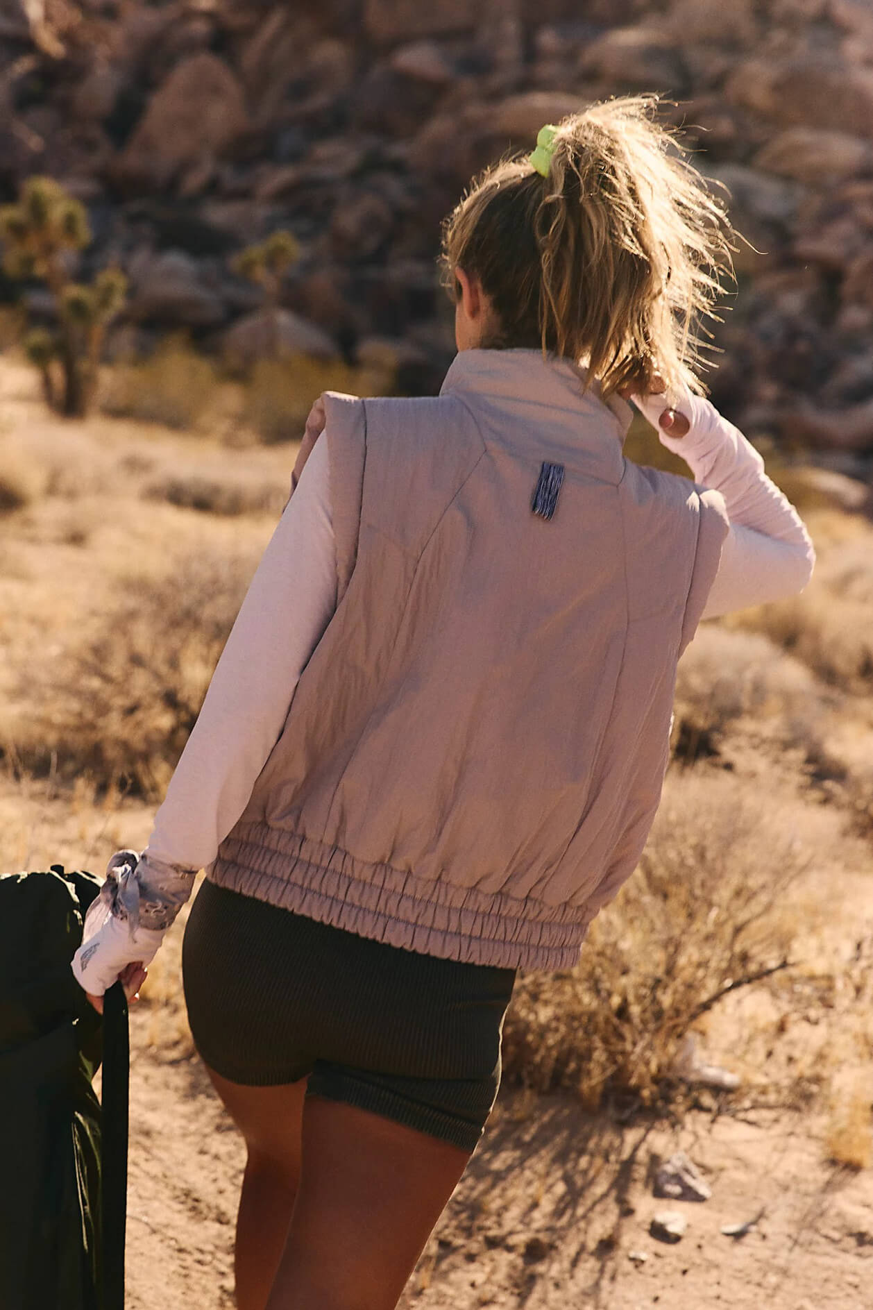 Free People scrunch time puffer vest in oyster