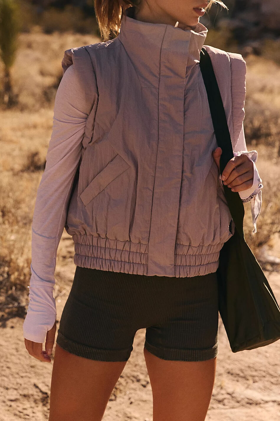 Free People scrunch time puffer vest in oyster