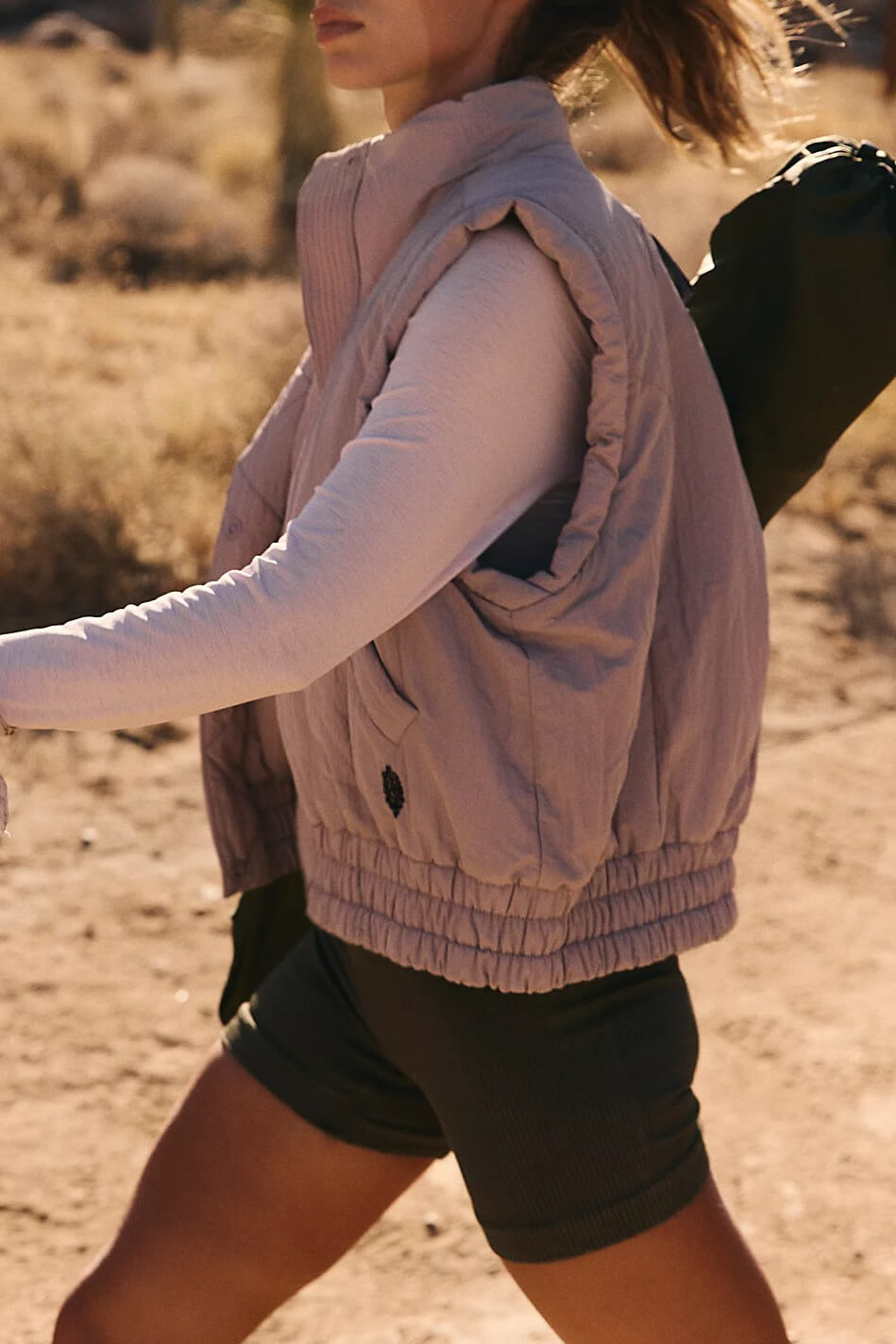 Free People scrunch time puffer vest in oyster